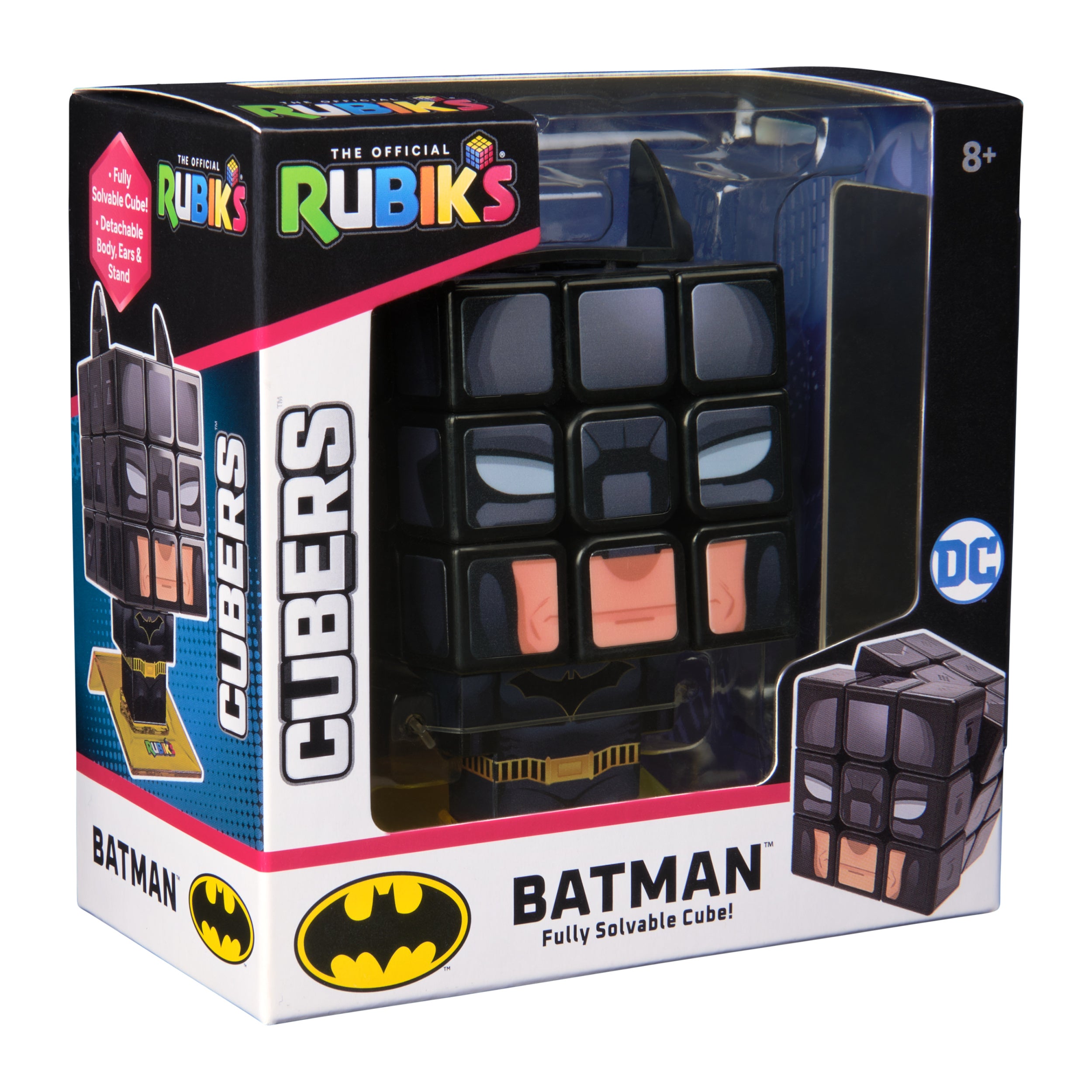 Rubik’s Cube, Batman Cuber, DC Comics Collectible Fidget Toy & Desk Decor, Classic Color-Matching Puzzle, Problem-Solving Brain Teaser for Fans of Batman Toys, for Ages 8 & Up