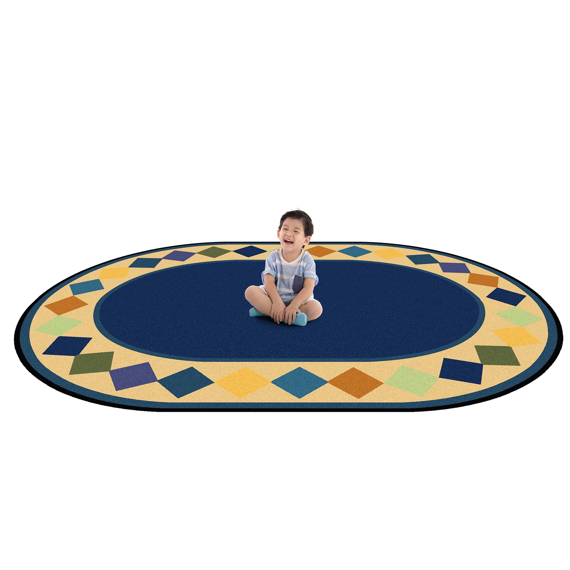 Delightful Diamonds 3'10" x 5'4" Oval area rug in color Multi