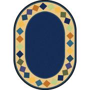 Delightful Diamonds 3'10" x 5'4" Oval area rug in color Multi