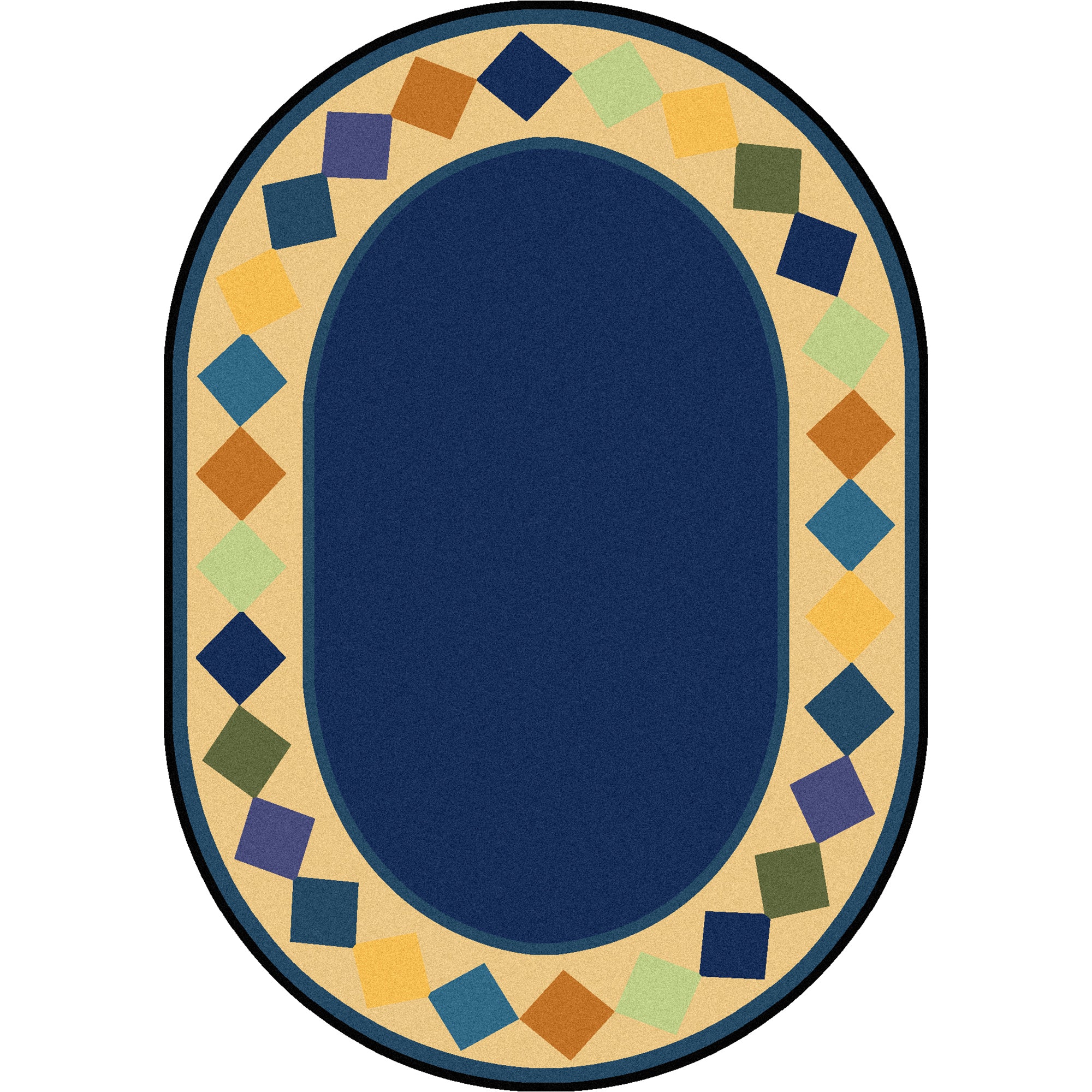 Delightful Diamonds 3'10" x 5'4" Oval area rug in color Multi