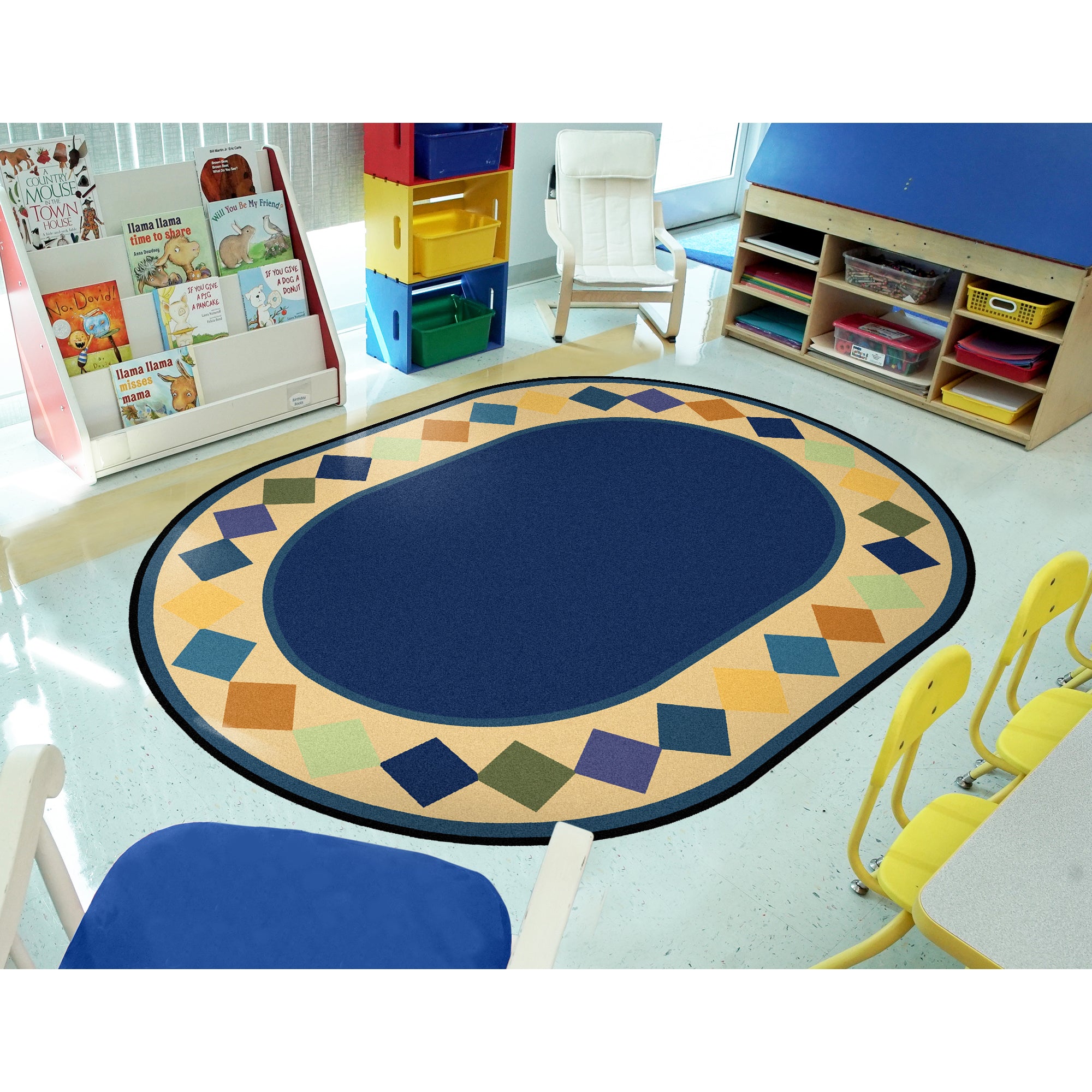 Delightful Diamonds 3'10" x 5'4" Oval area rug in color Multi
