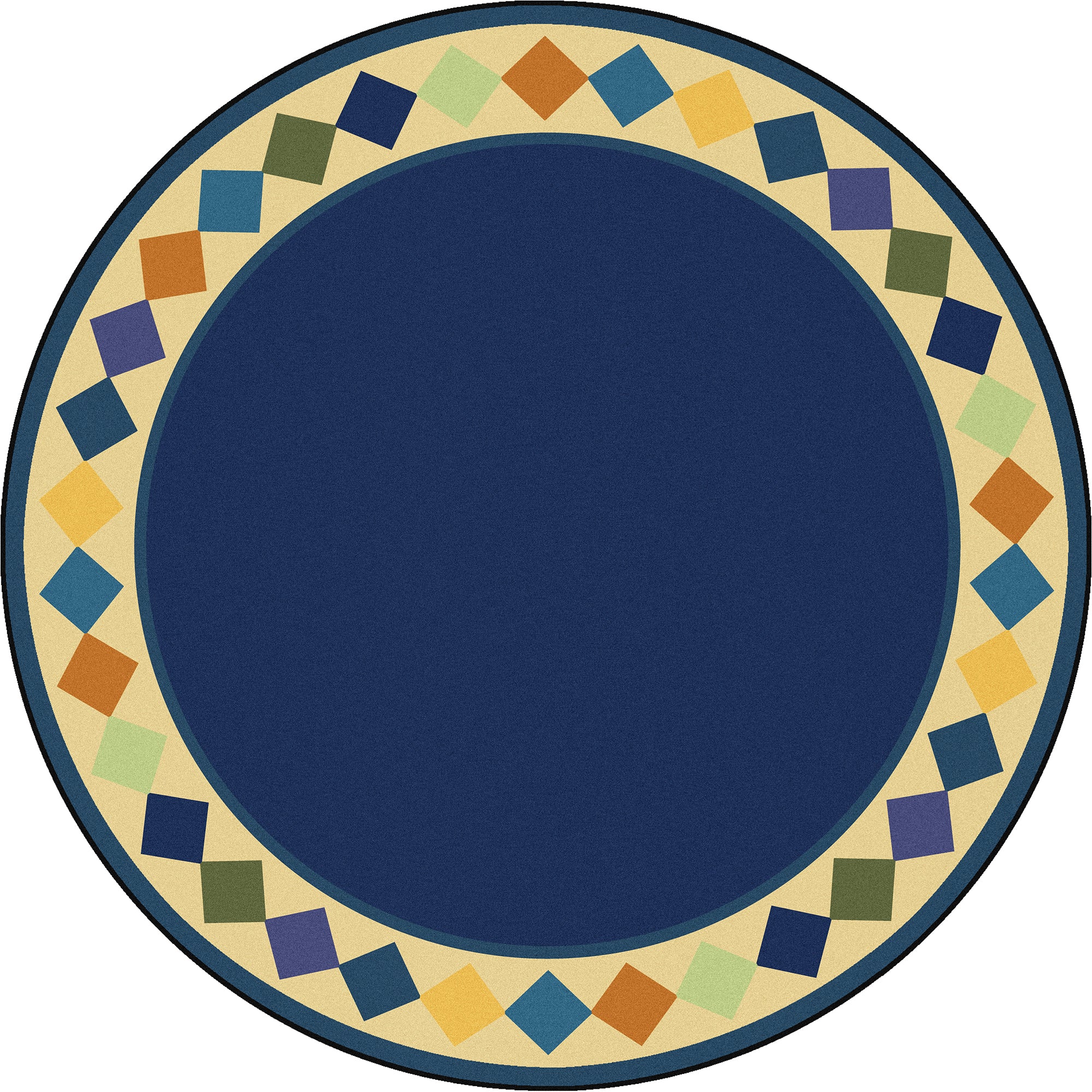 Delightful Diamonds 7'7" Round area rug in color Multi
