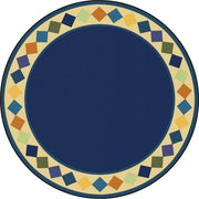 Delightful Diamonds 13'2" Round area rug in color Multi