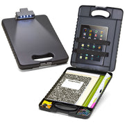 Deluxe Tablet Clipboard Case w/Handle and LED Light, Bottom Opening