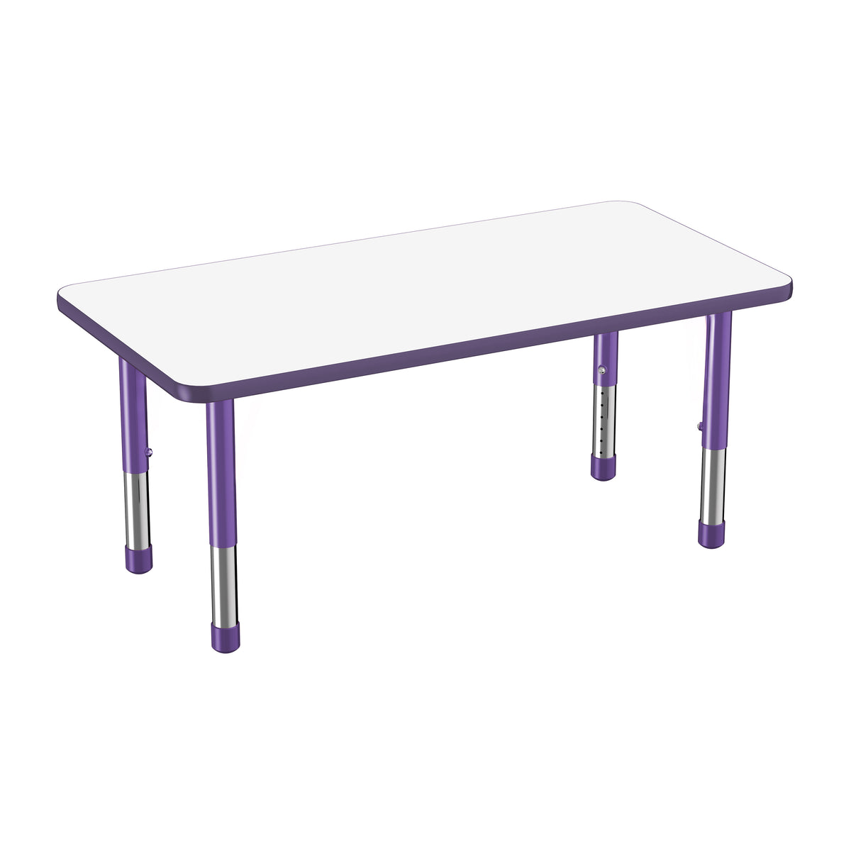 24" x 48" Rectangle Dry-Erase Activity Table with Adjustable Chunky Legs - Whiteboard/Eggplant/Purple