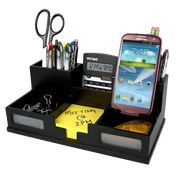 Desk Organizer with Smart Phone Holder, Silver
