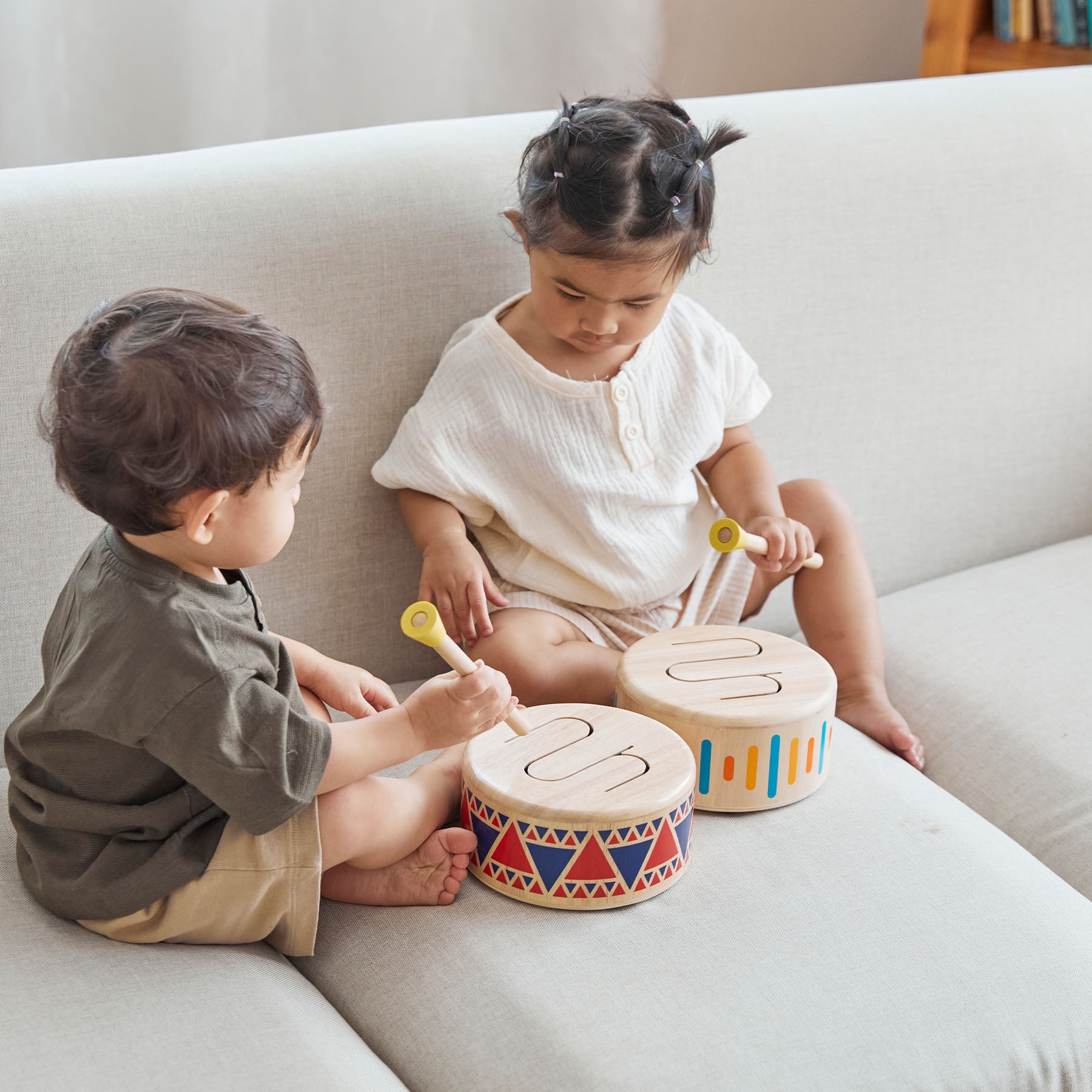 Wooden Solid Drum Toy Percussion Instrument