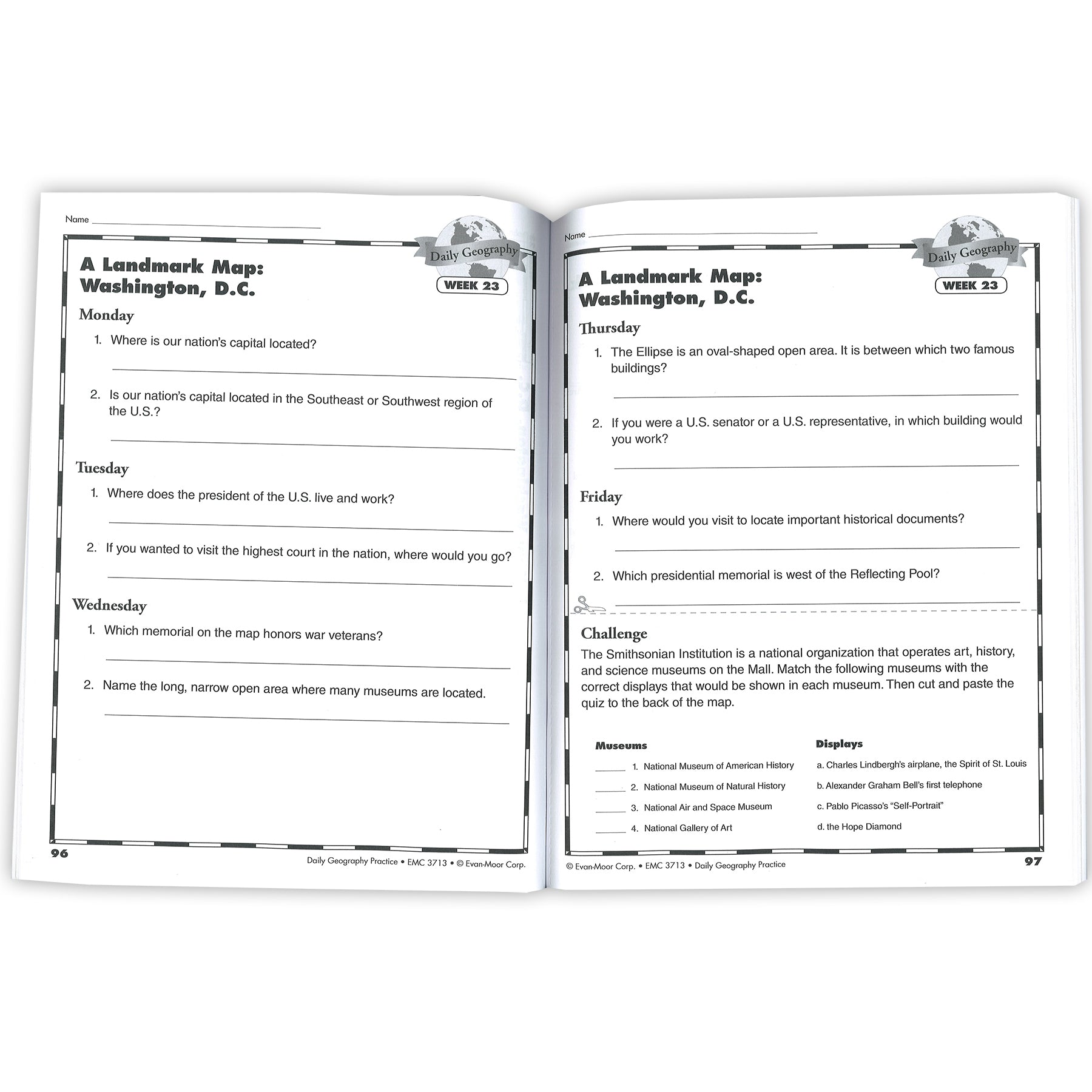 Daily Geography Practice Book, Teacher's Edition, Grade 4