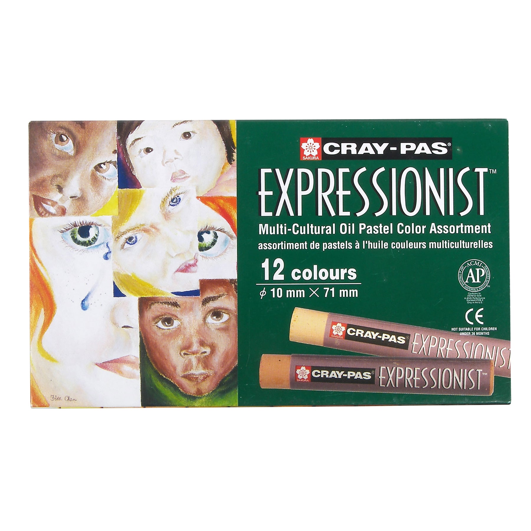 Cray-Pas Expressionist Oil Pastels, Skin Tone Assorted Colors, 12-Piece Set