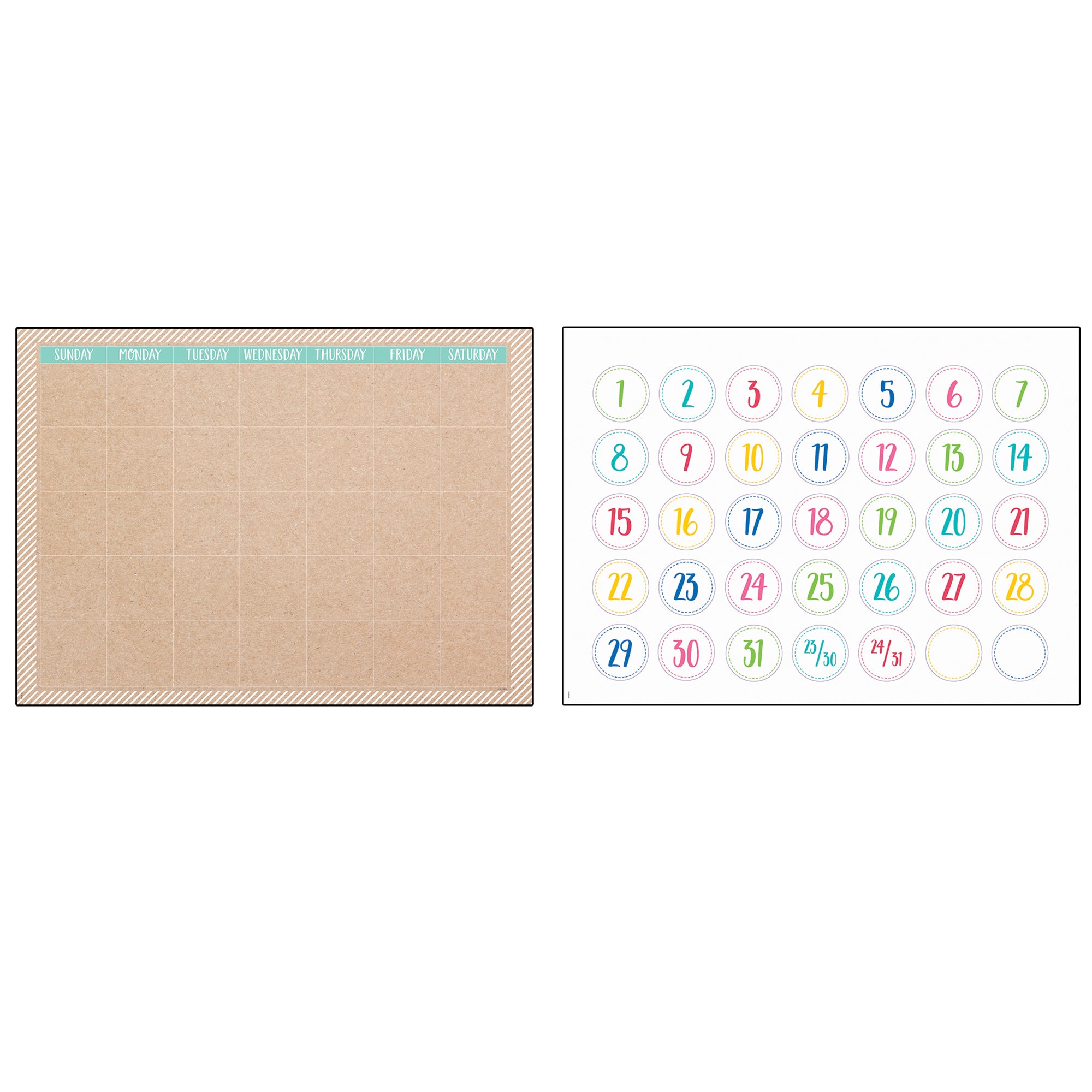 Krafty Pop Calendar Set Bulletin Board Set, 87 Pieces