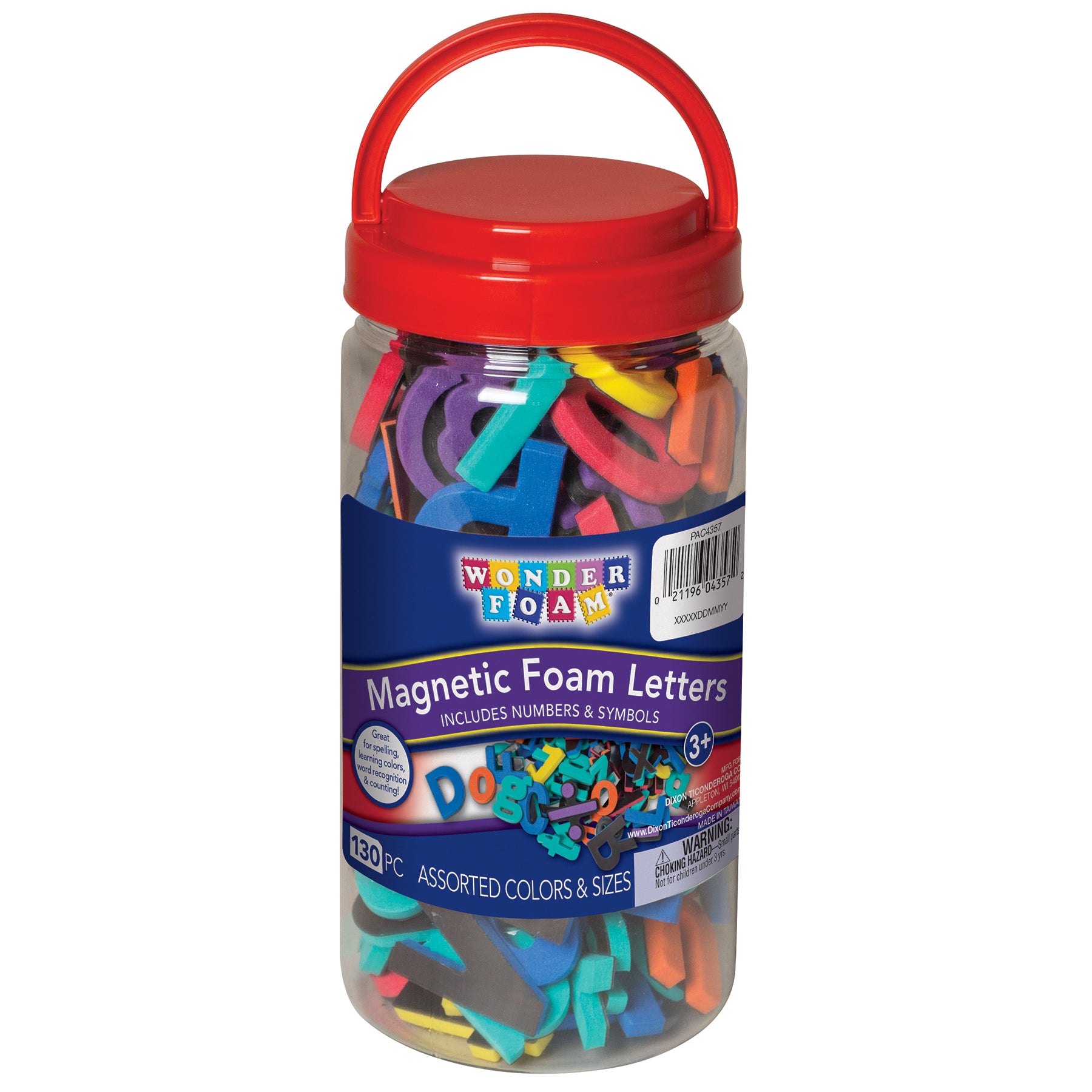 Magnetic Letters, Numbers & Symbols, Assorted Colors & Sizes, 130 Pieces