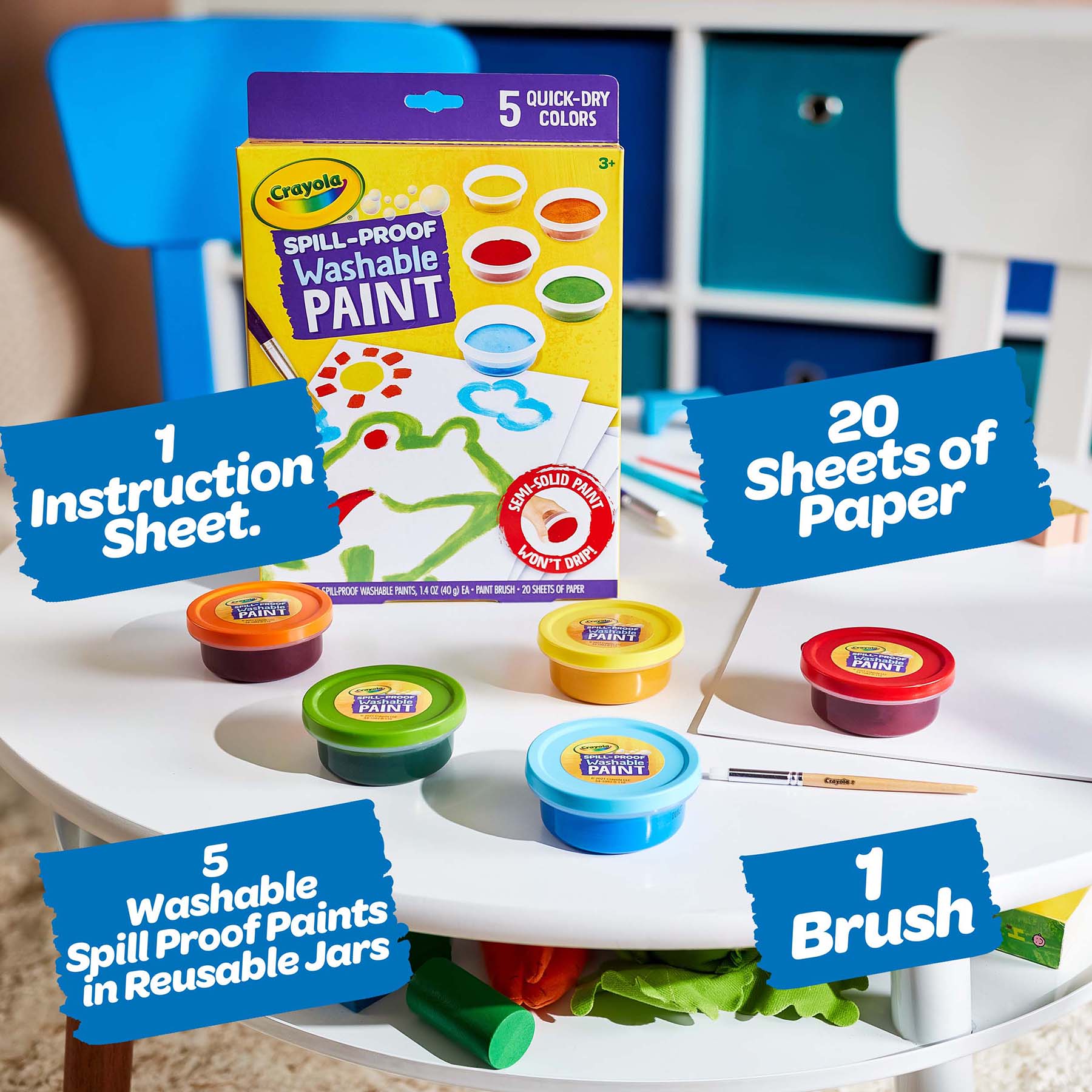 Spill-Proof Washable Paint Kit