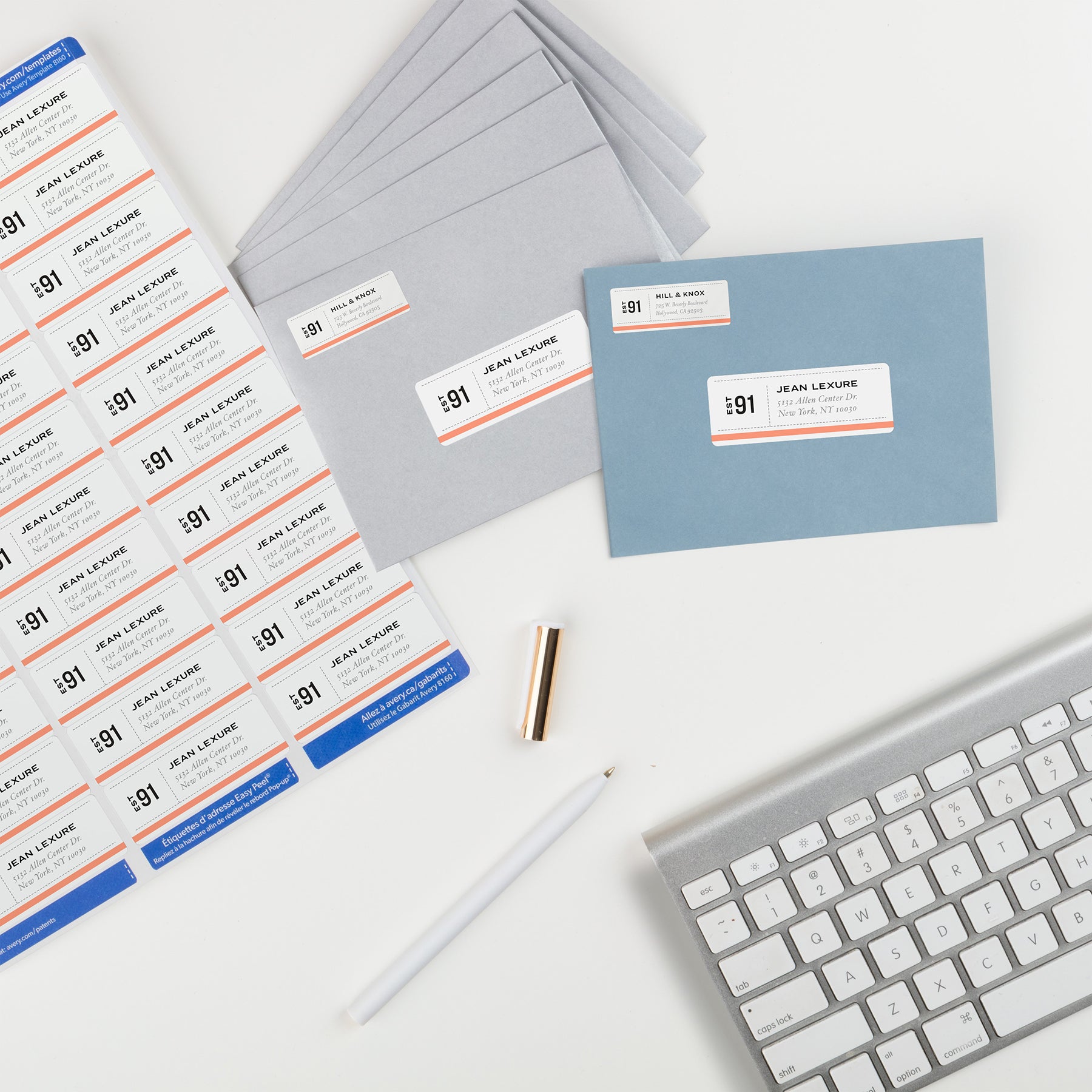 Easy Peel® Address Labels, Sure Feed™ Technology, Permanent Adhesive, 1" x 2-5/8", 750 Labels