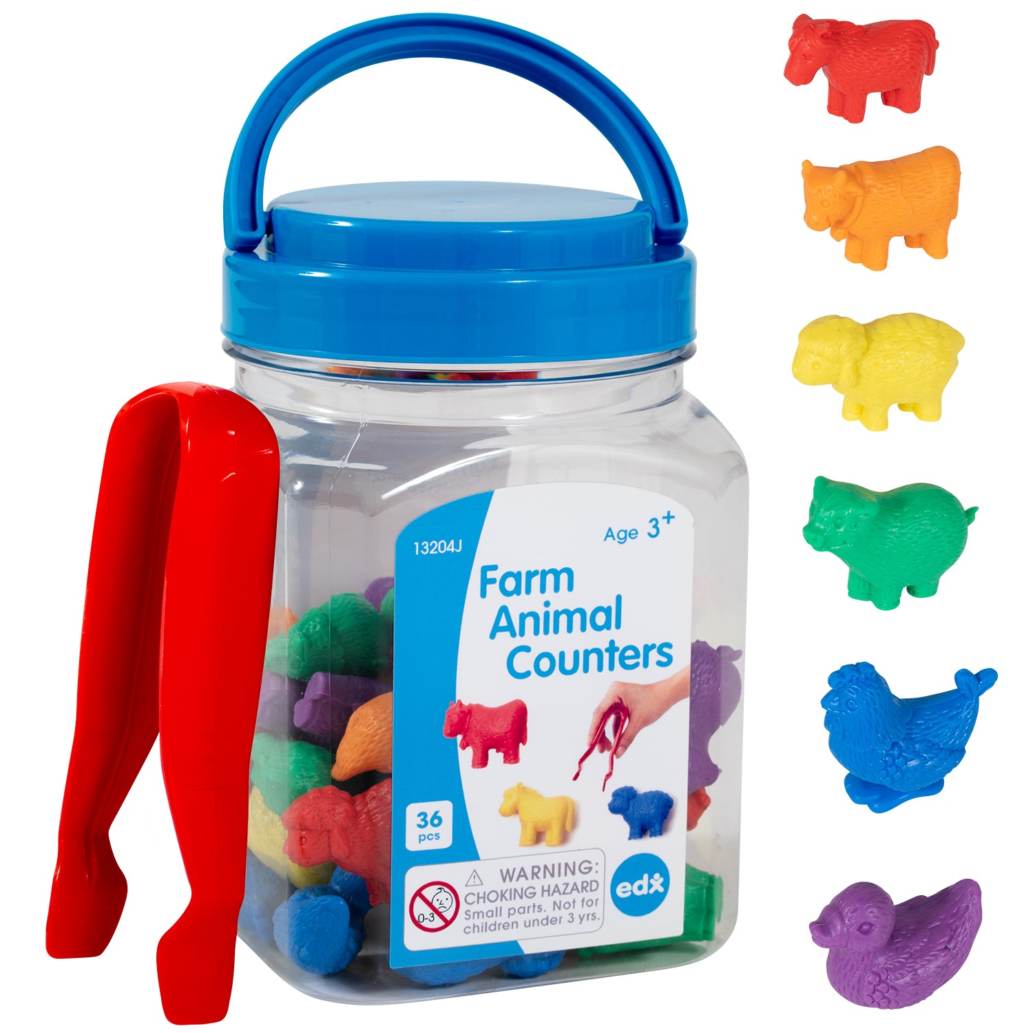 Farm Animal Counters - Mini Jar - Set of 36