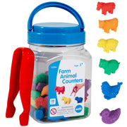 Farm Animal Counters - Mini Jar - Set of 36