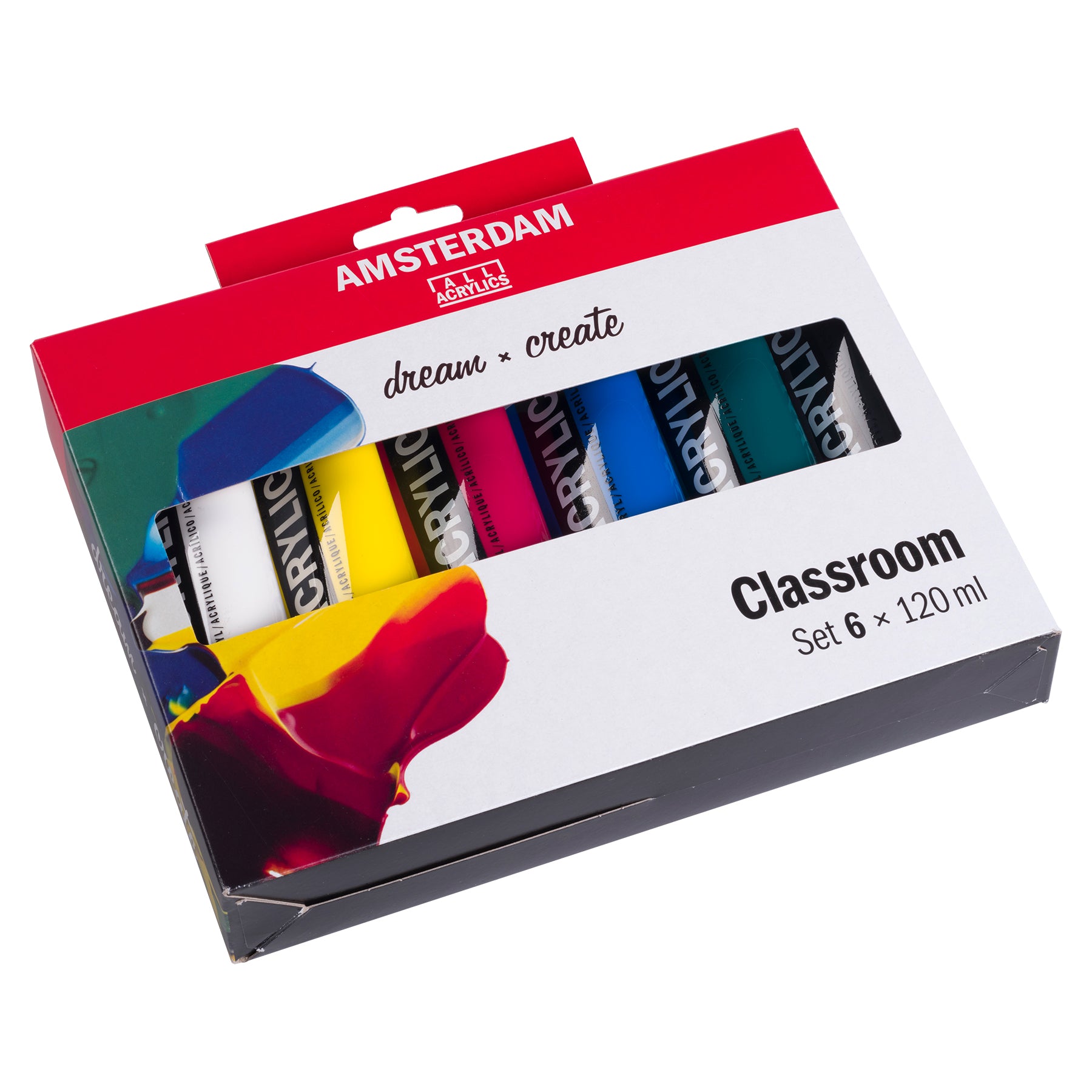 Standard Acrylic Classroom Set, 6 x 120 mL
