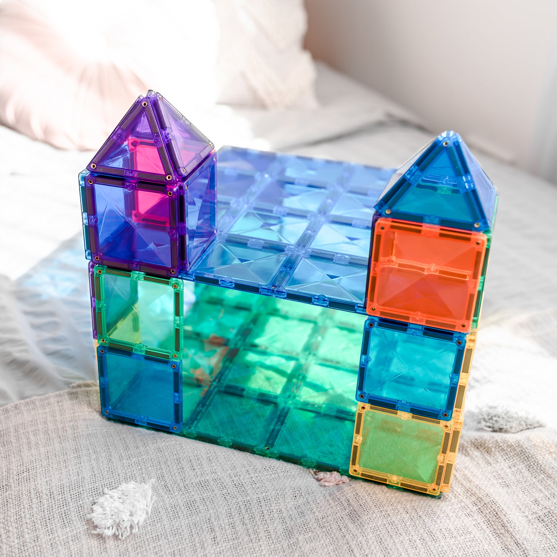 Magnetic Tiles Rainbow Blue & Green Base Plate, 2 Pieces