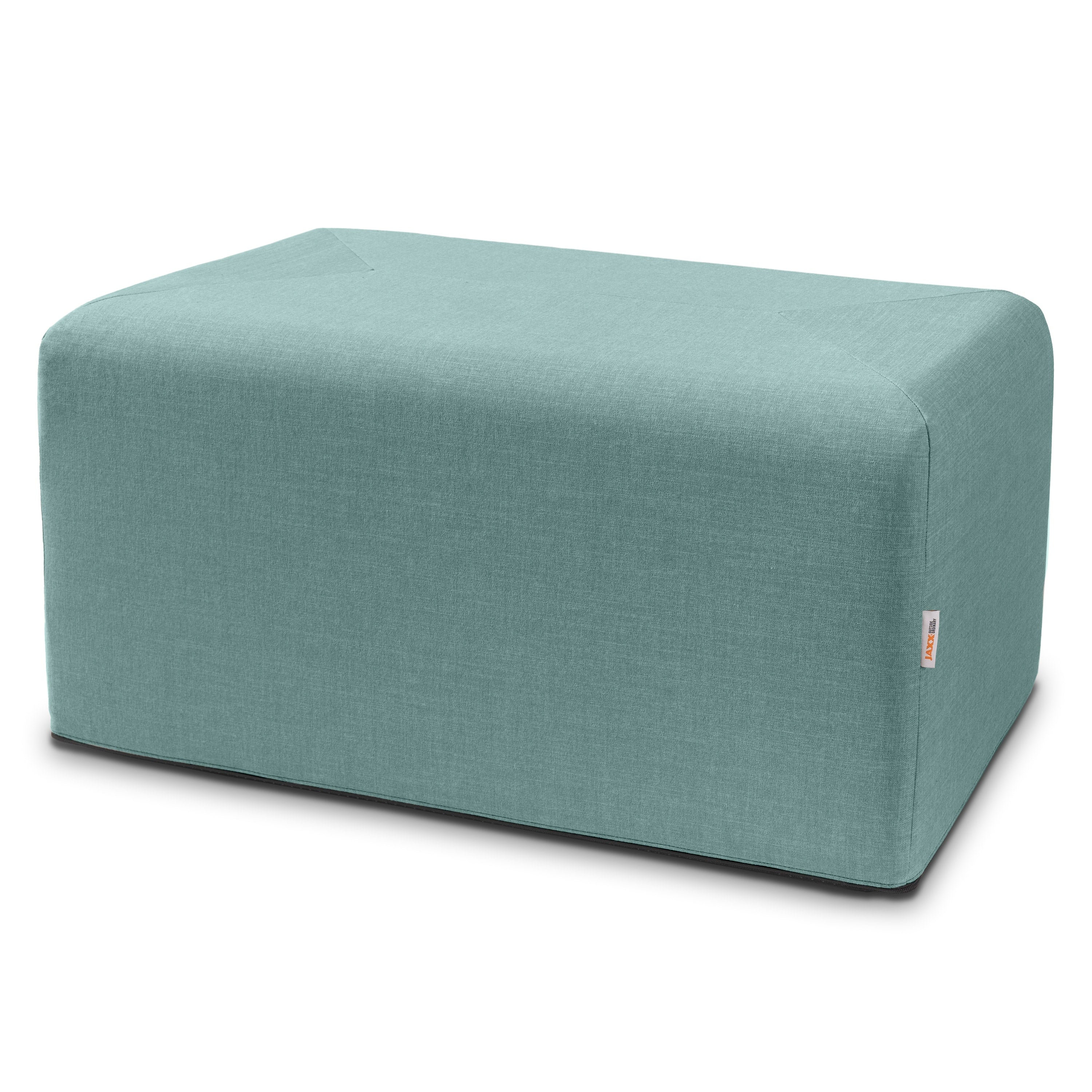 Jaxx Monroe Large Rectangular Foam Ottoman / Coffee Table, (36 x 18), Lagoon