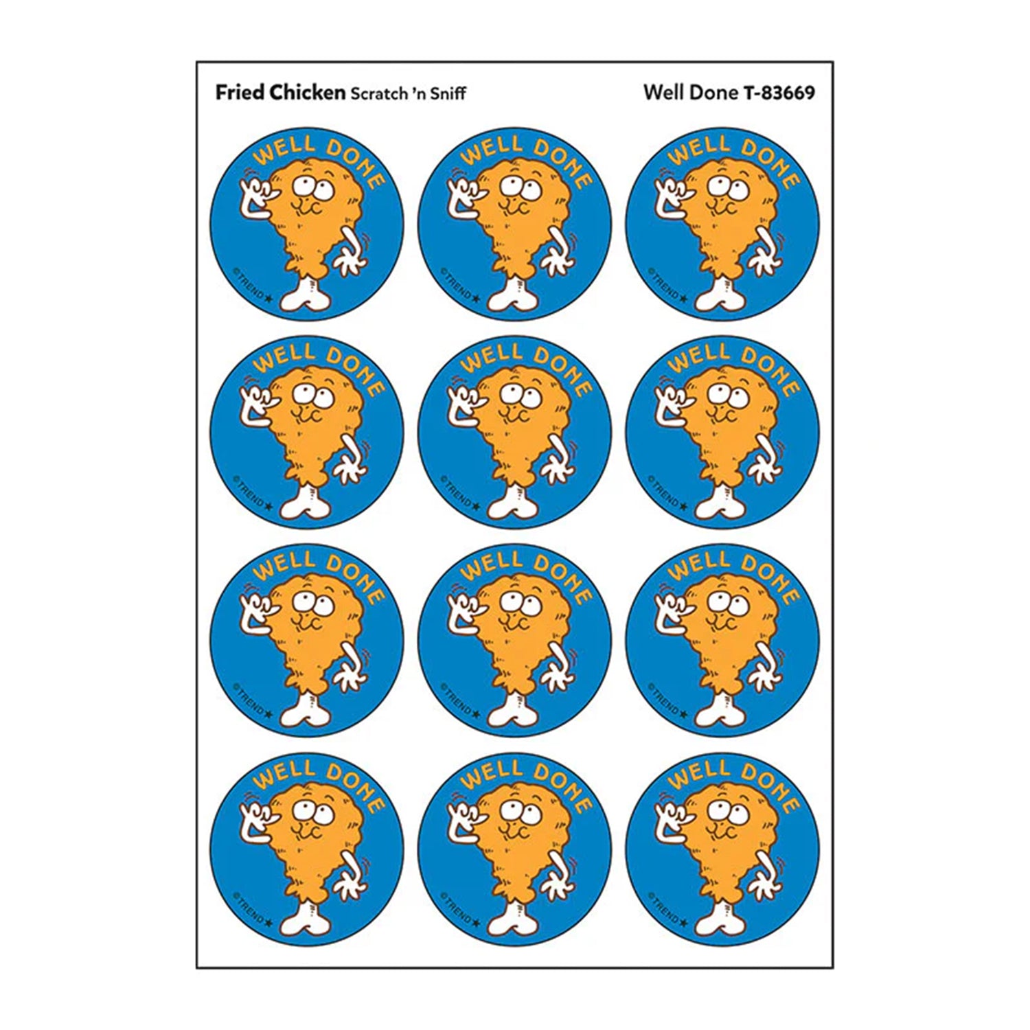 Well Done/ Fried Chicken Scent Stickers, 24 ct.