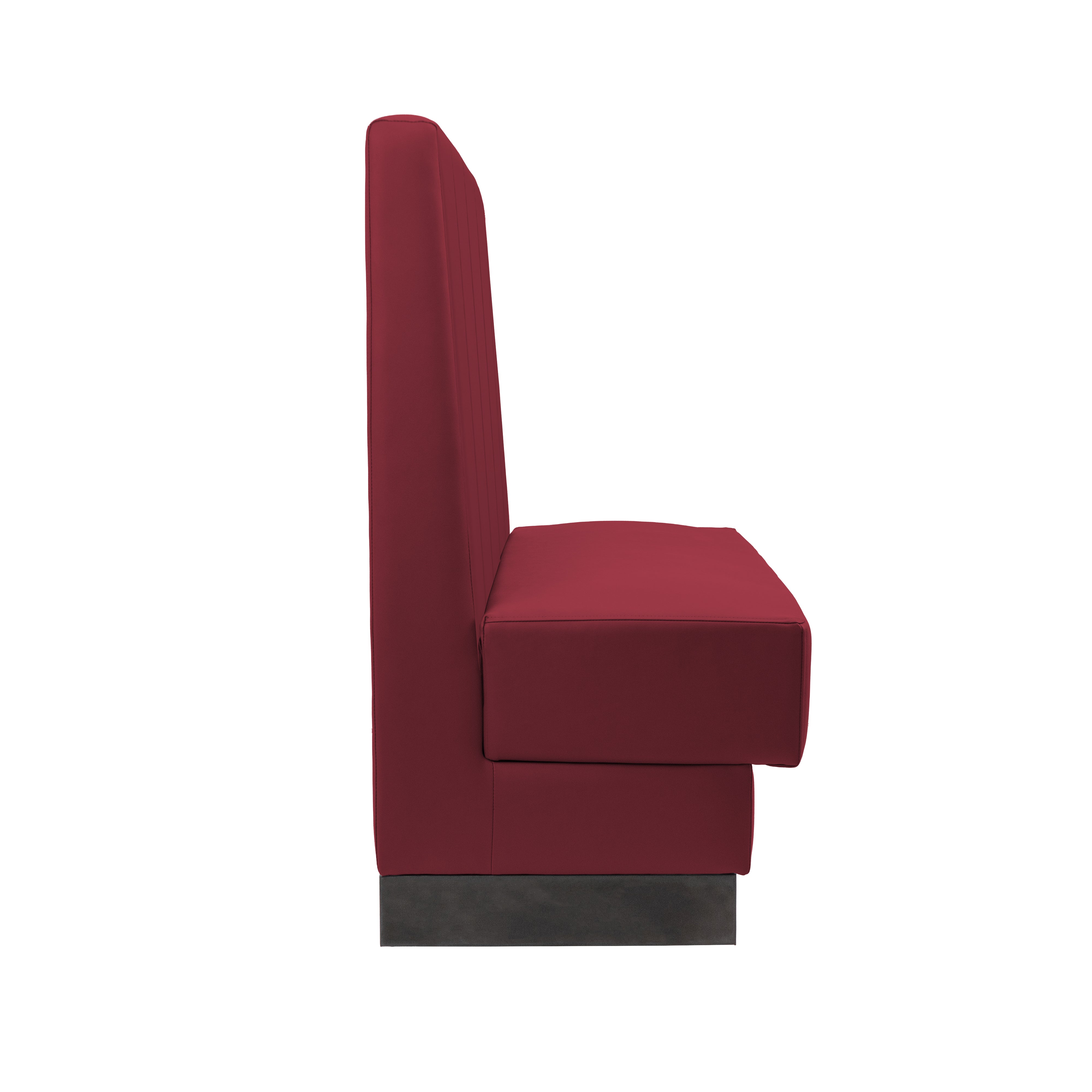 Pro Series Channel Back Single-Sided Restaurant Booth Seating - Burgundy