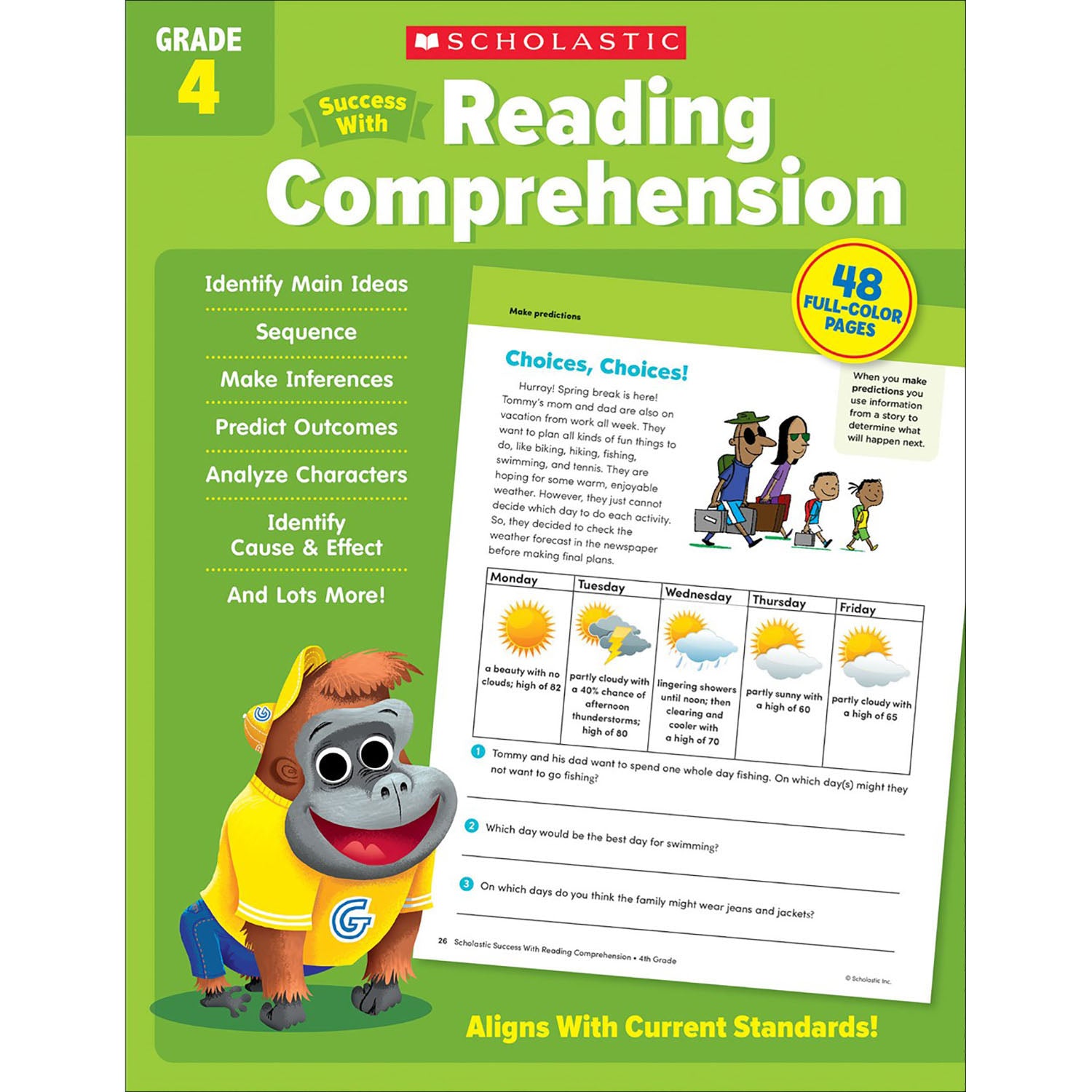 Scholastic Forth Grade Success Workbooks, 4 Book Set