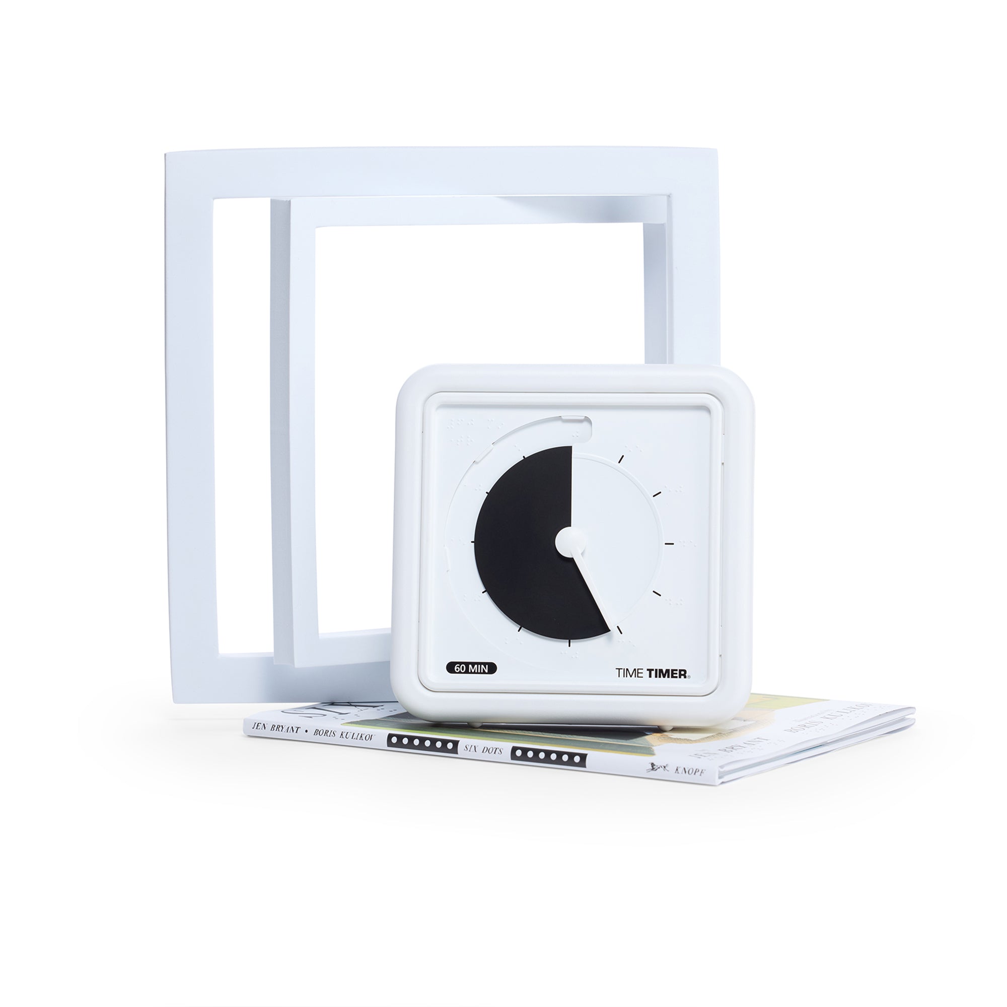 Braille 8" 60-Minute Visual Timer - Black Disk