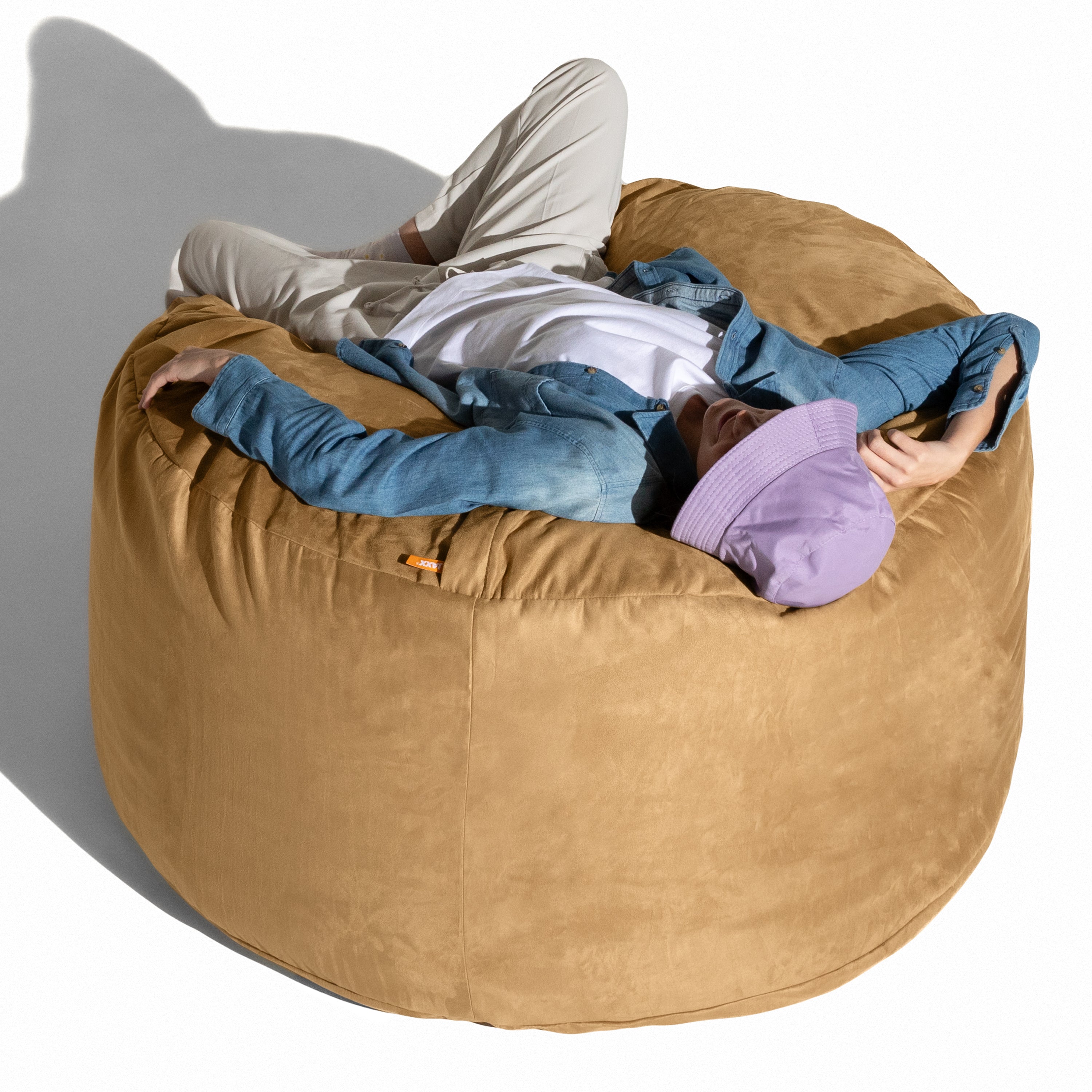 Jaxx 4 ft Round Bean Bag Chair for Adults, Camel