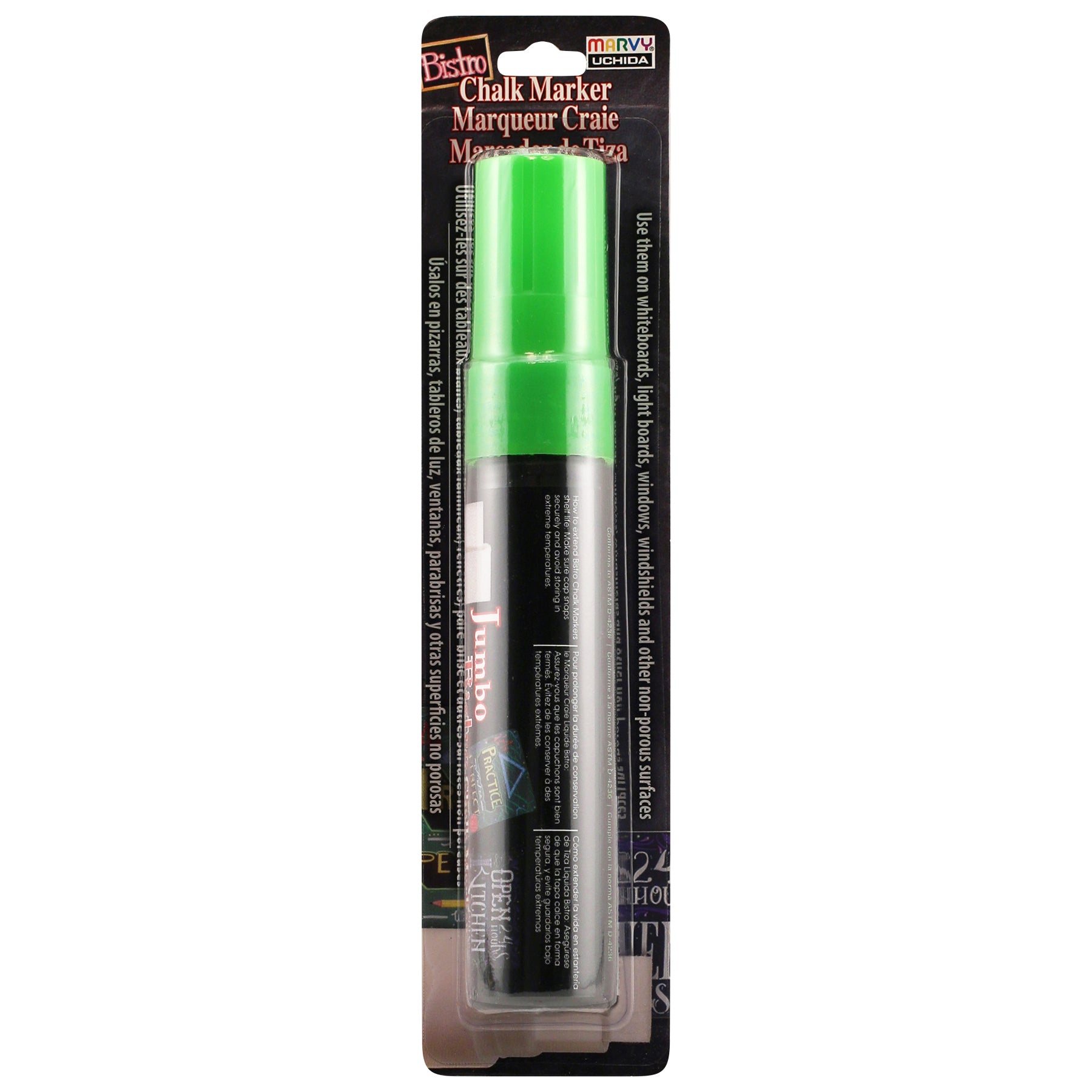 Jumbo Bistro Chalk Marker, 481F-S, Fluorescent Green