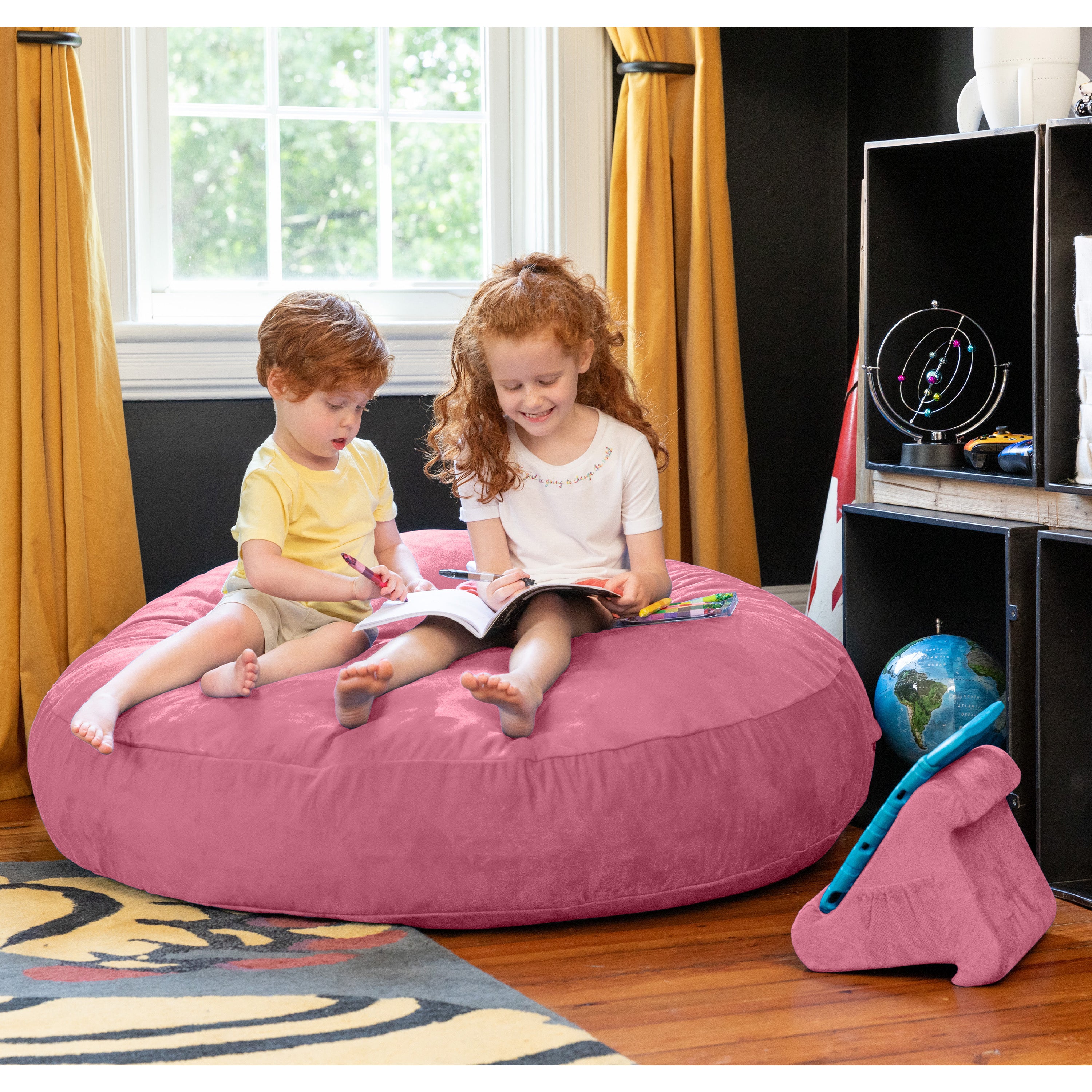 Jaxx Cocoon 4 Foot Bean Bag Chair and Crash Pad, Pink
