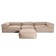 Baya 4 Piece Outdoor Sofa with Ottoman - Luxurious European Style Soft Seating, Petal