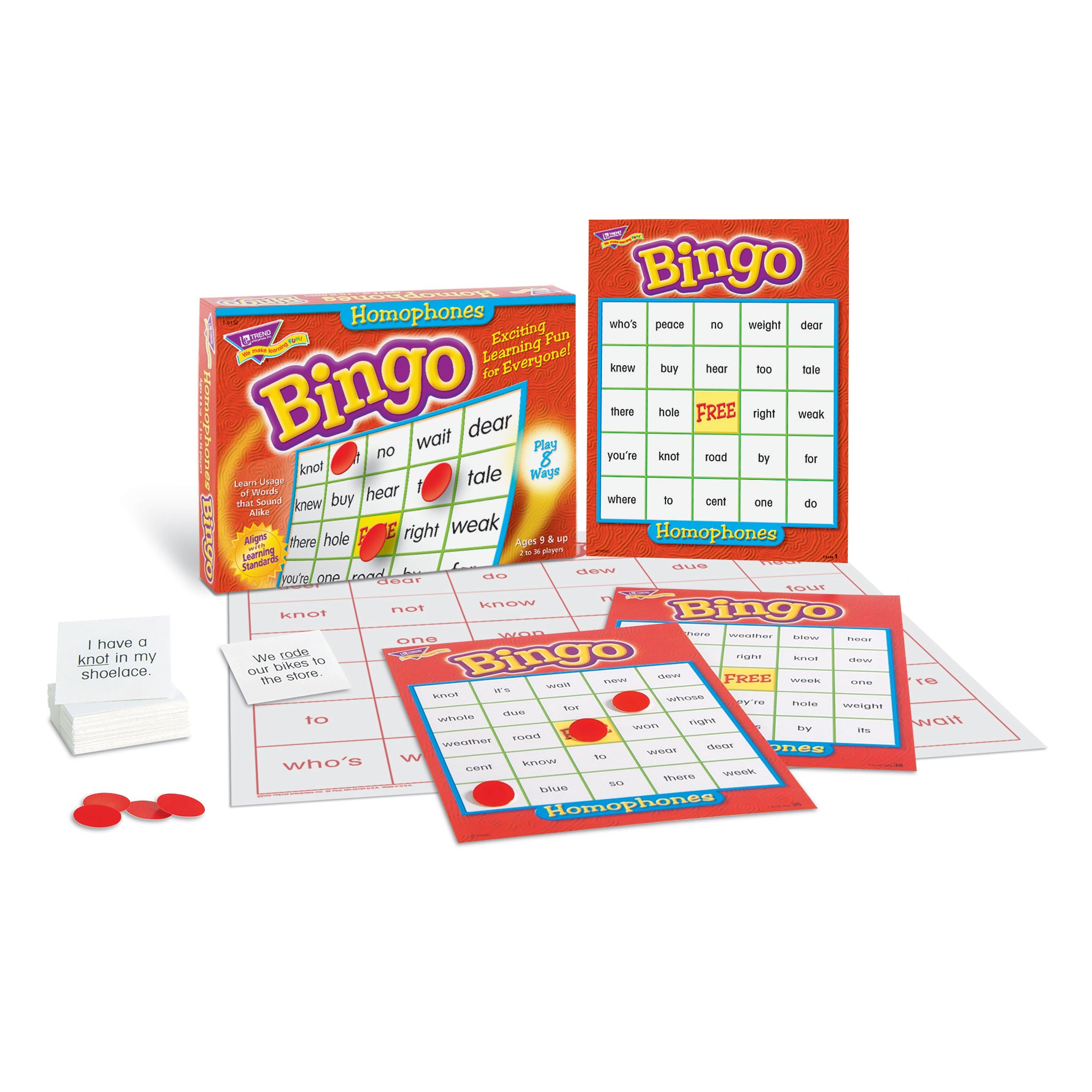 BINGO HOMONYMS AGES 9 & UP