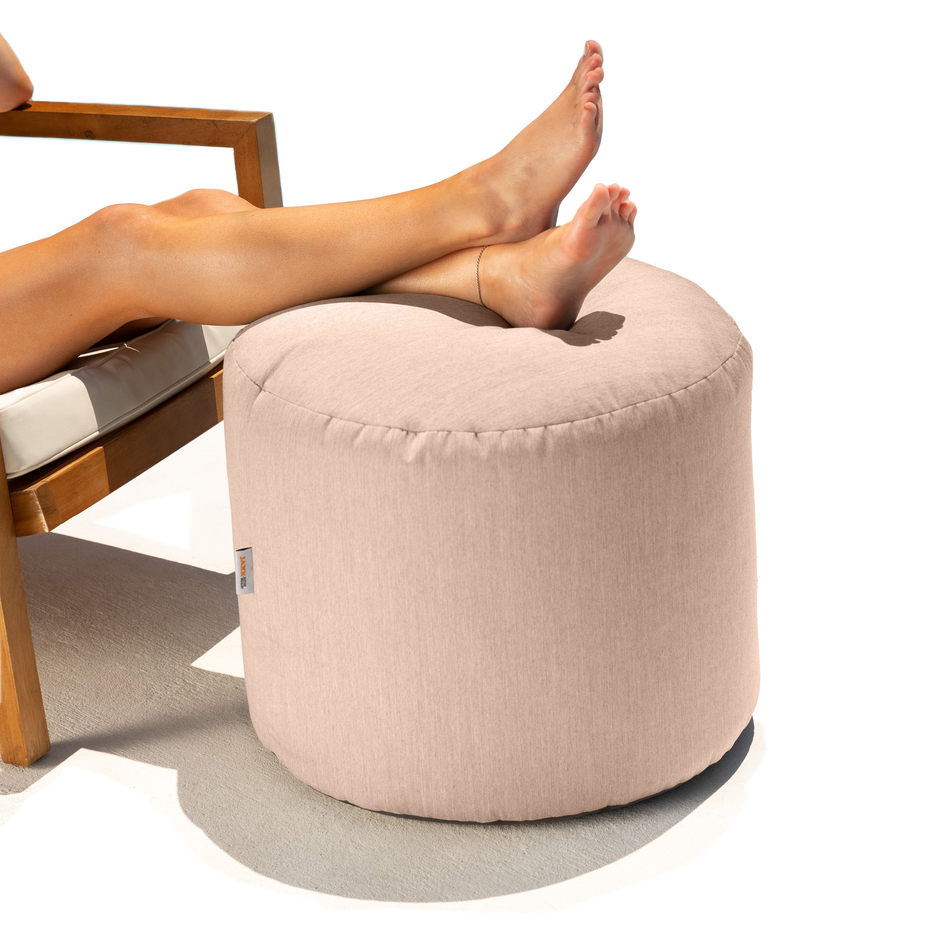 Jaxx Spring Indoor / Outdoor Bean Bag Pouf Ottoman, Sunbrella Petal