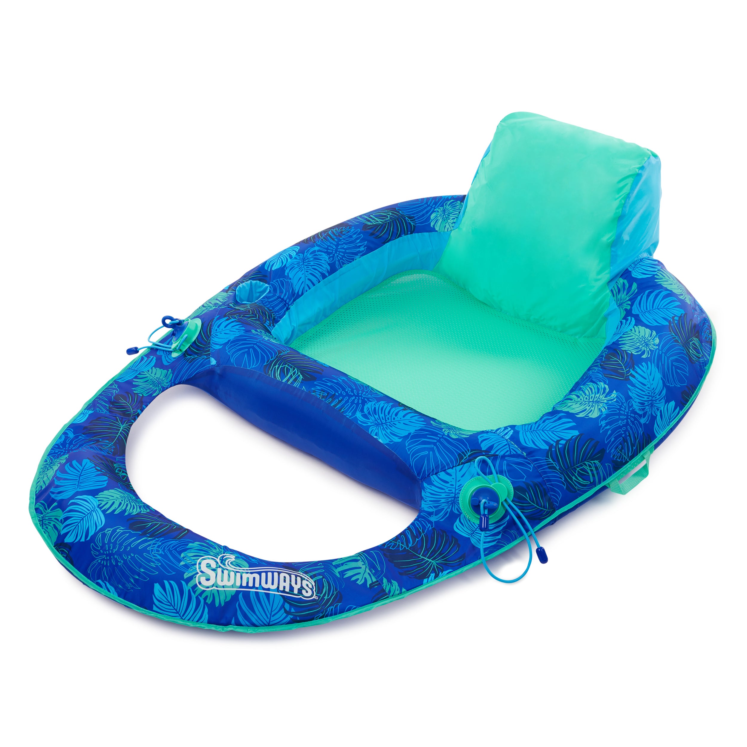 Swimways Elite Spring Float Recliner Pool Lounge Chair, Inflatable Pool Floats with Fast Inflation, Pool Recliner for Adults up to 250 lbs