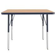 24" x 36" Rectangle T-Molding Activity Table with Adjustable Standard Swivel Glide Legs - Maple/Navy