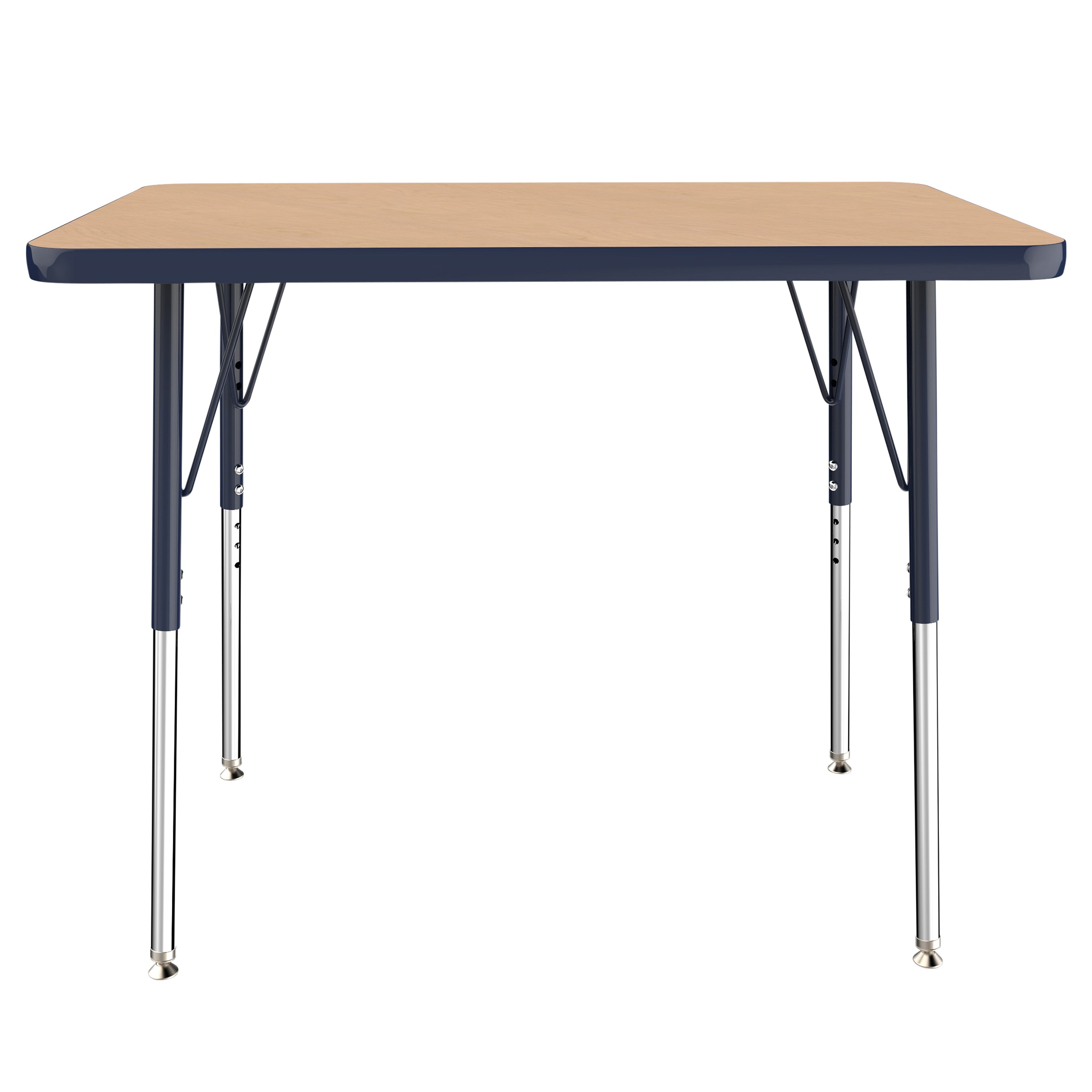 24" x 36" Rectangle T-Molding Activity Table with Adjustable Standard Swivel Glide Legs - Maple/Navy