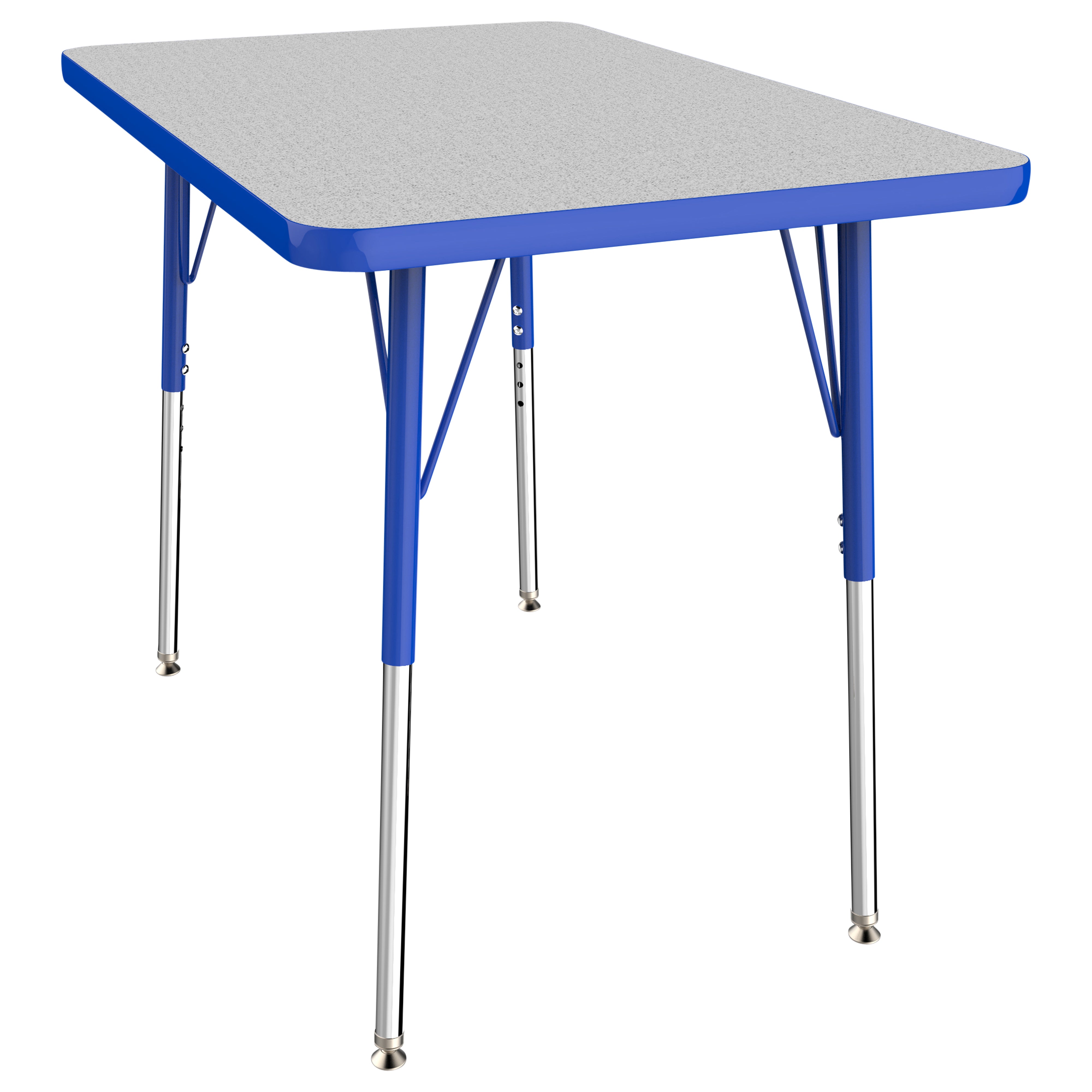 24" x 36" Rectangle T-Molding Activity Table with Adjustable Standard Swivel Glide Legs - Gray/Blue