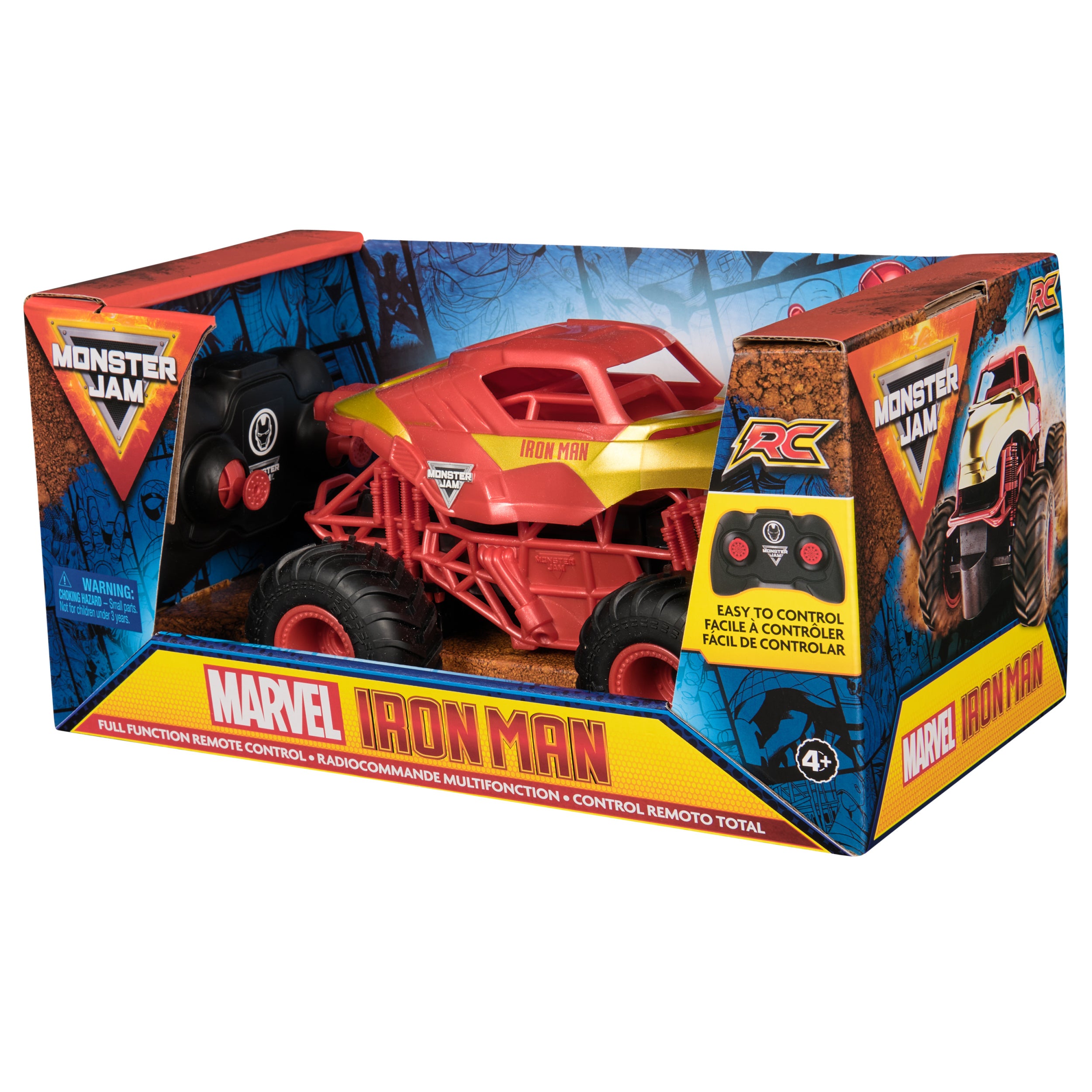 Monster Jam, Marvel Iron Man RC Monster Truck, 1:24 Scale, Kids Toys for Boys and Girls Ages 3 and up