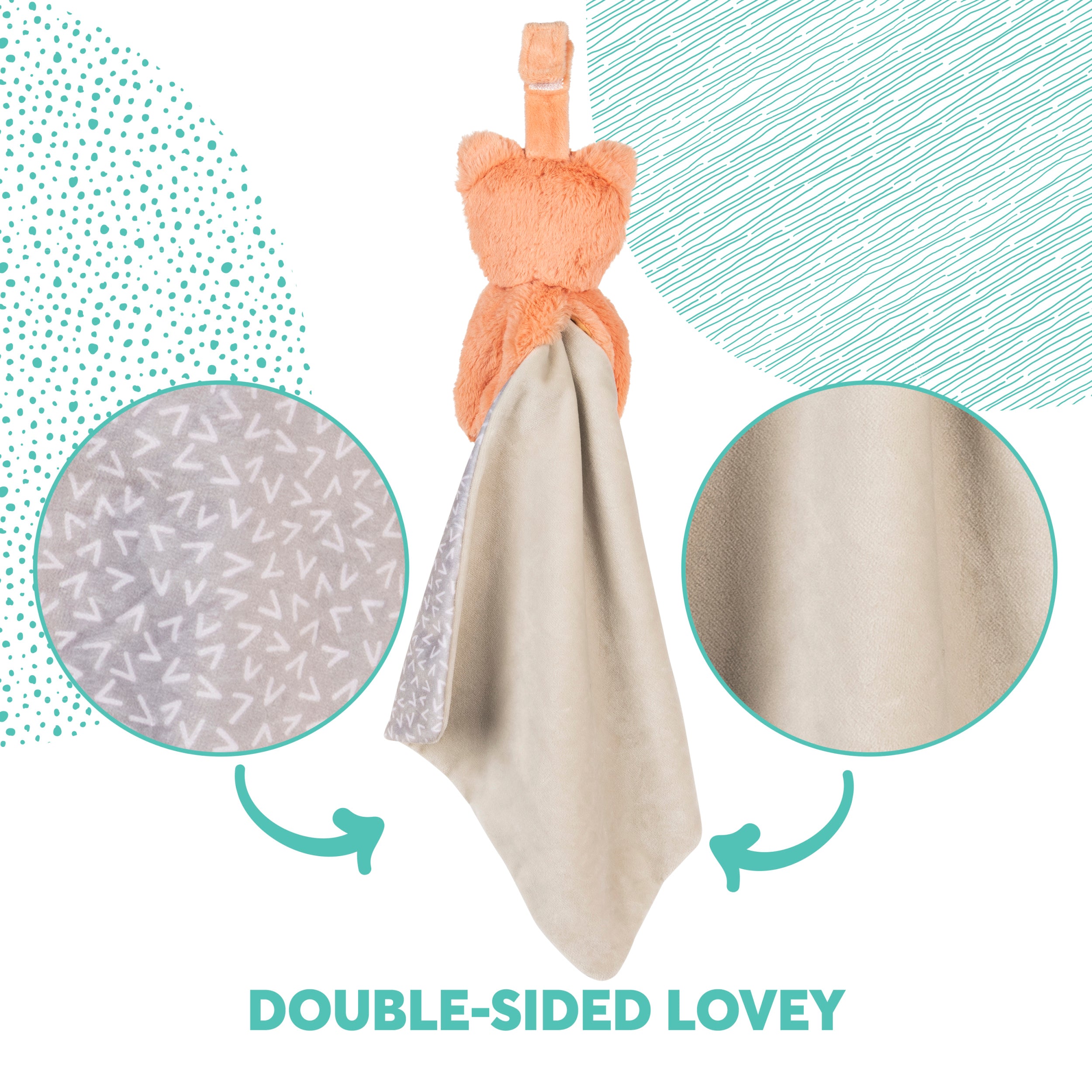 Baby GUND Lil’ Luvs Tuck-Away Lovey, Emory Fox, Ultra Soft Animal Plush Toy with Built-In Baby Blanket for Babies and Newborns