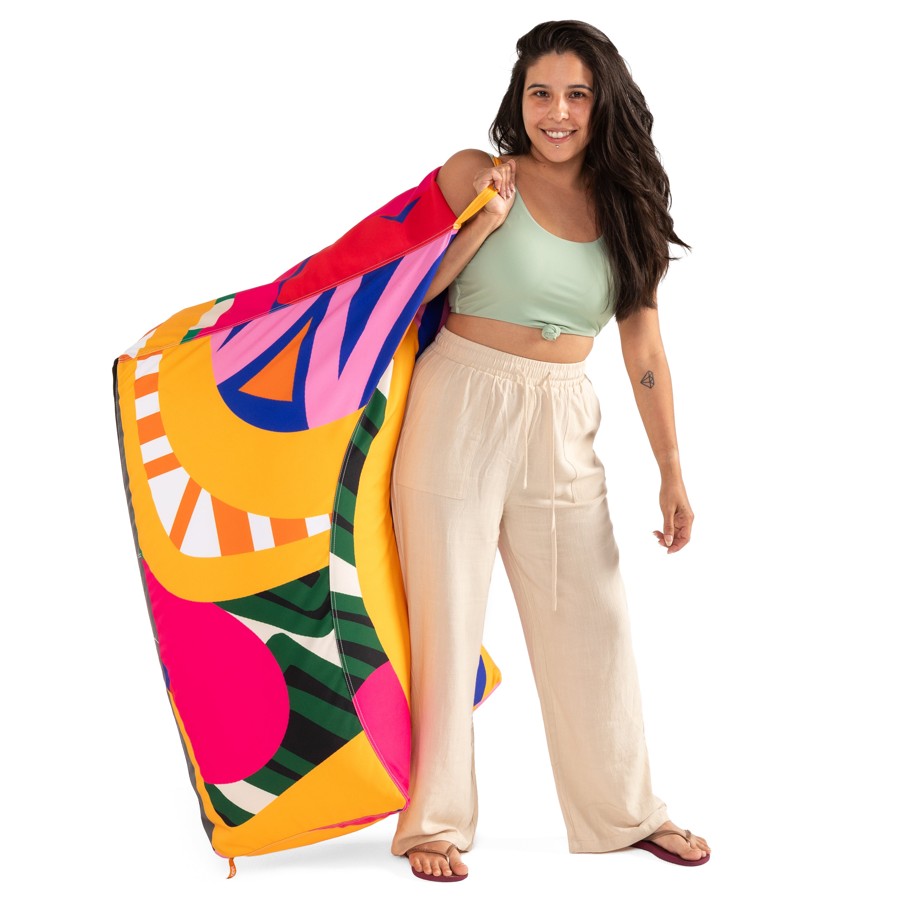Jaxx Juniper Outdoor Bean Bag Patio Chair, Zuri Multicolor Pattern