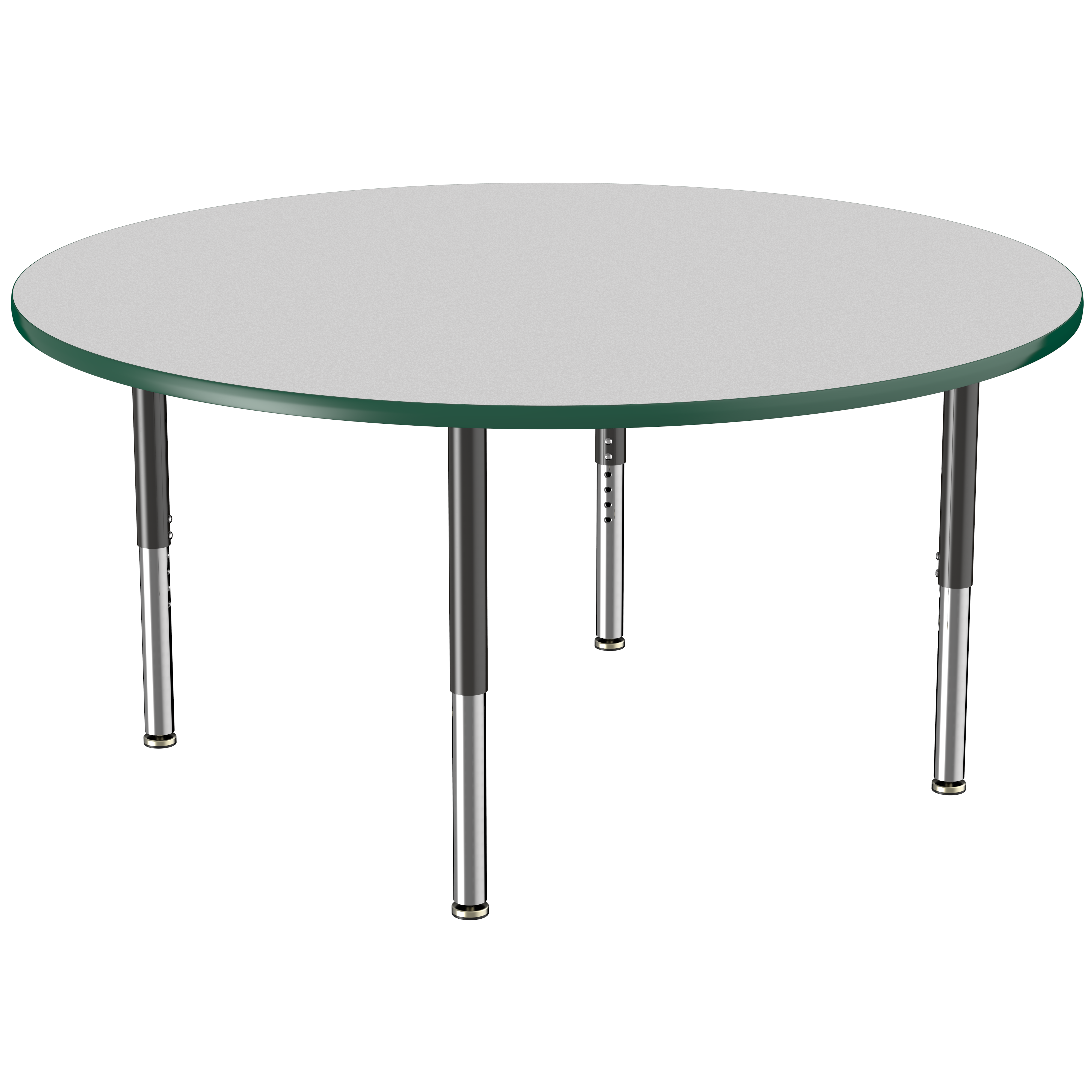 60" Round T-Molding Activity Table with Adjustable Super Legs - Gray/Green/Black