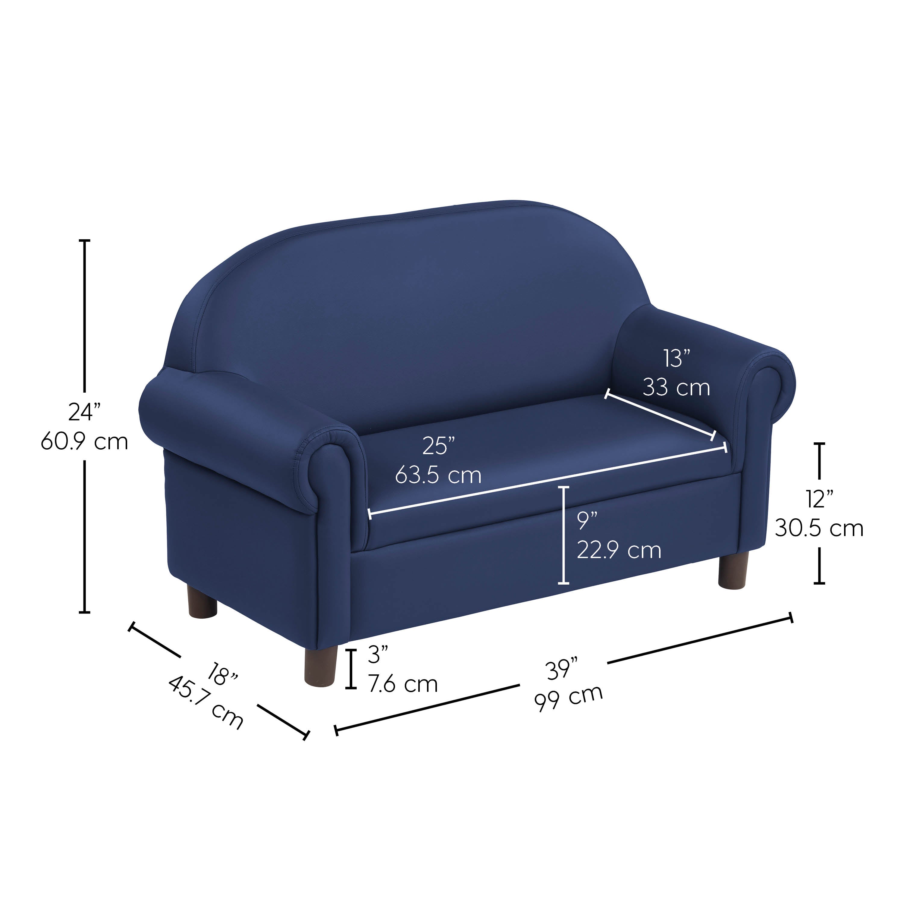 Little Lux Preschool Sofa - Navy