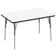 30" x 48" Rectangle Dry-Erase Activity Table with Adjustable Standard Swivel Glide Legs - Whiteboard/Black