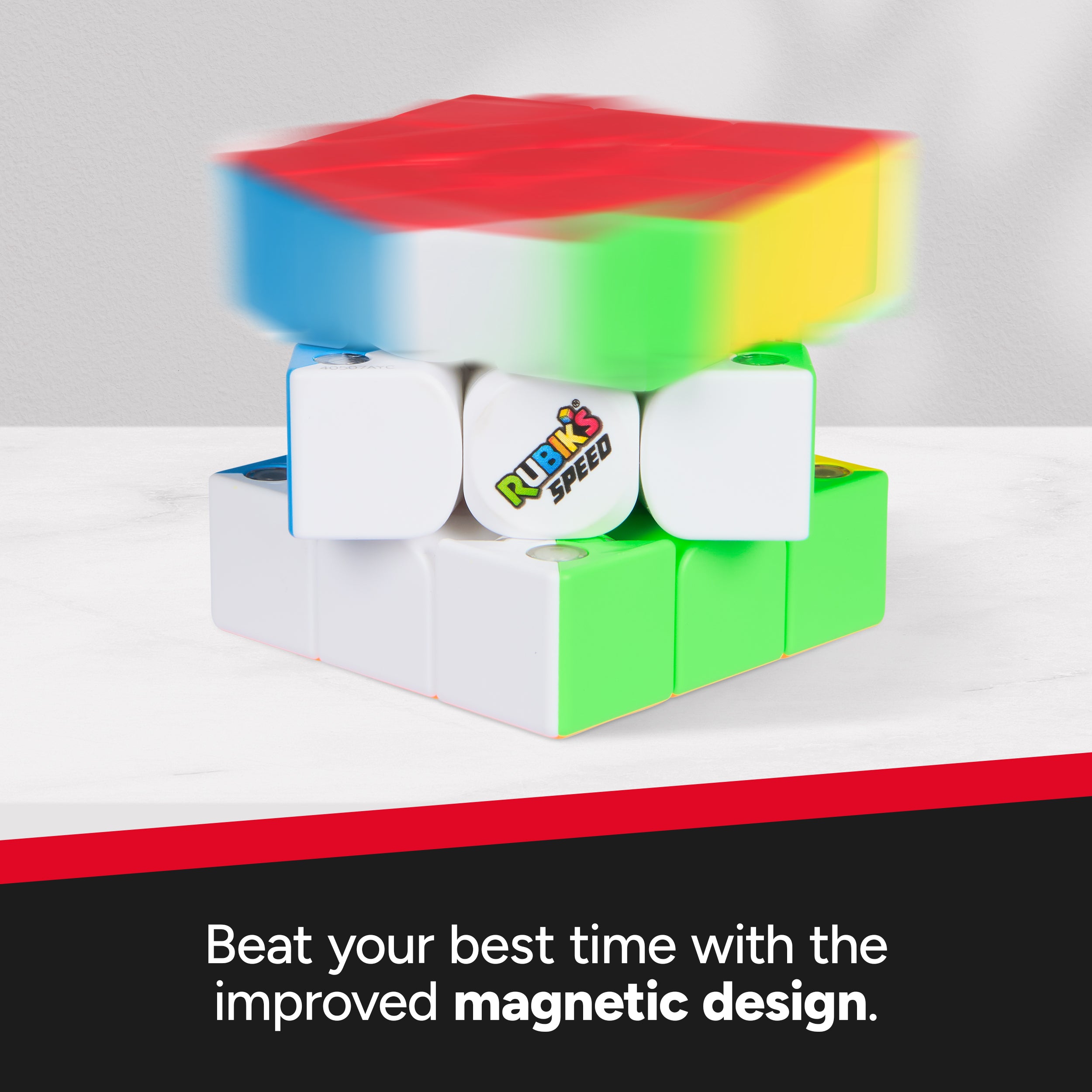 Rubik’s Cube, 3x3 Magnetic Speed Cube For Super Fast Solves, Twisting Fidget Toy, Challenging Brain Teaser & Sensory Puzzle for Adults, Teens, & Kids, for Ages 8 & Up