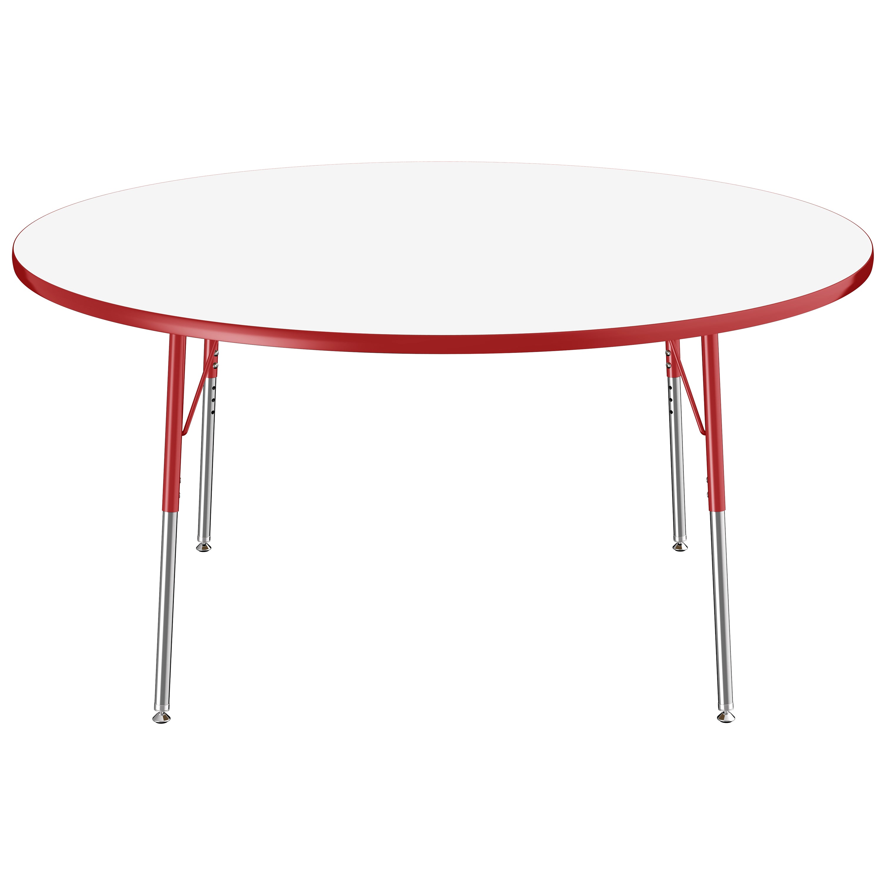 60" Round Dry-Erase Activity Table with Adjustable Standard Swivel Glide Legs - Whiteboard/Red