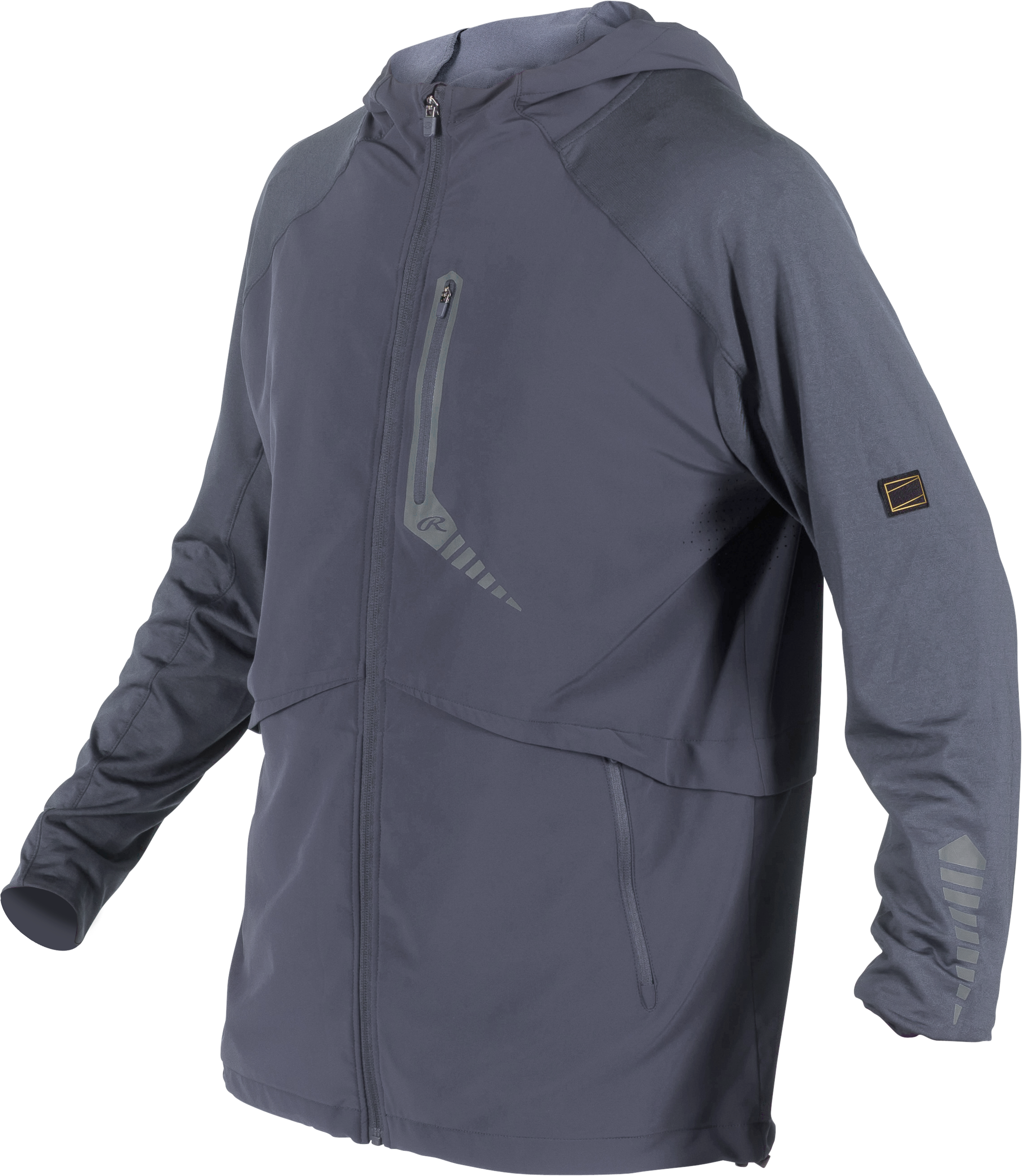 Rawlings Adult Gold Collection Long Sleeve Hooded Jacket - Small - Blue Gray