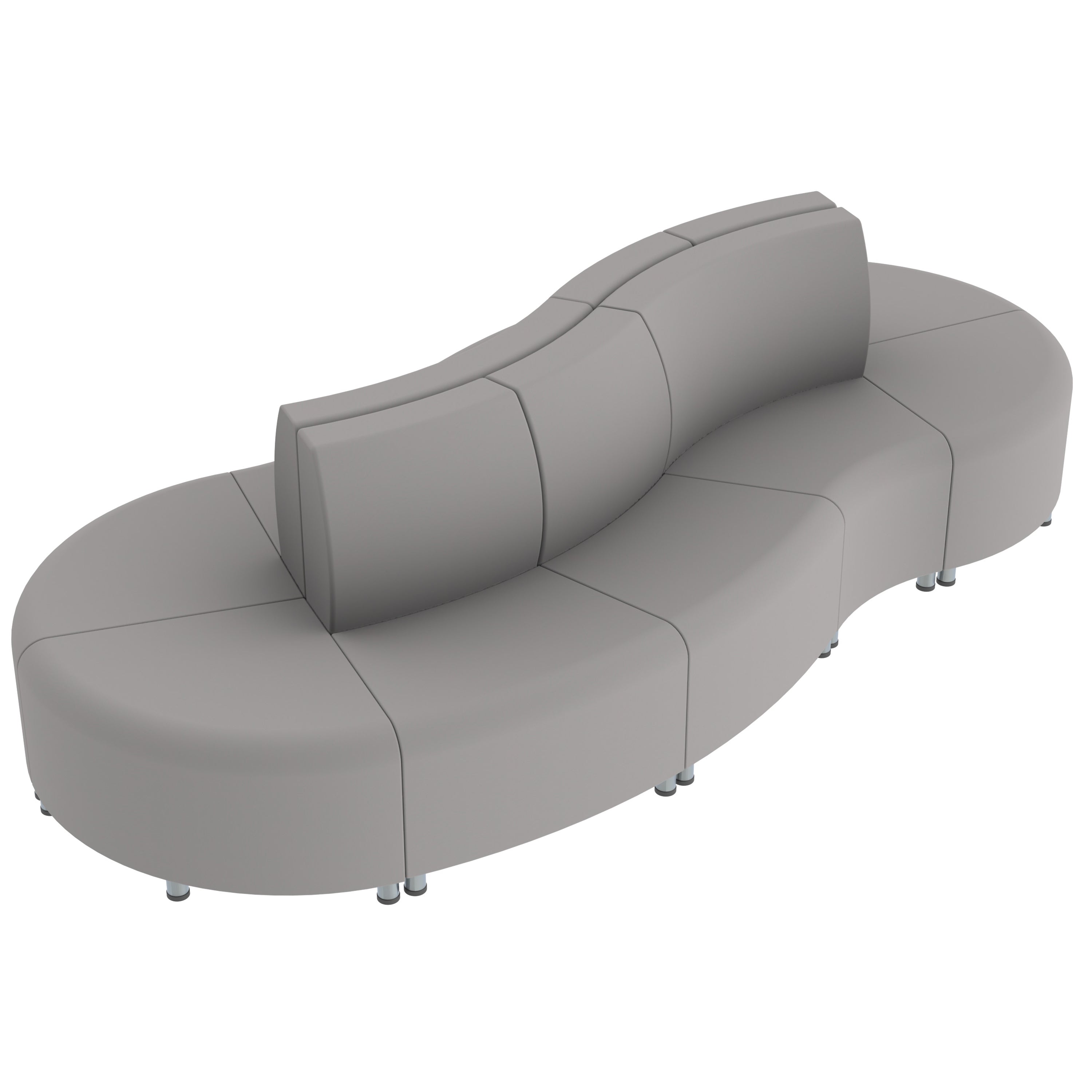 Pro Series Connect Curved Wave Seating, 10-Piece Set - Gray
