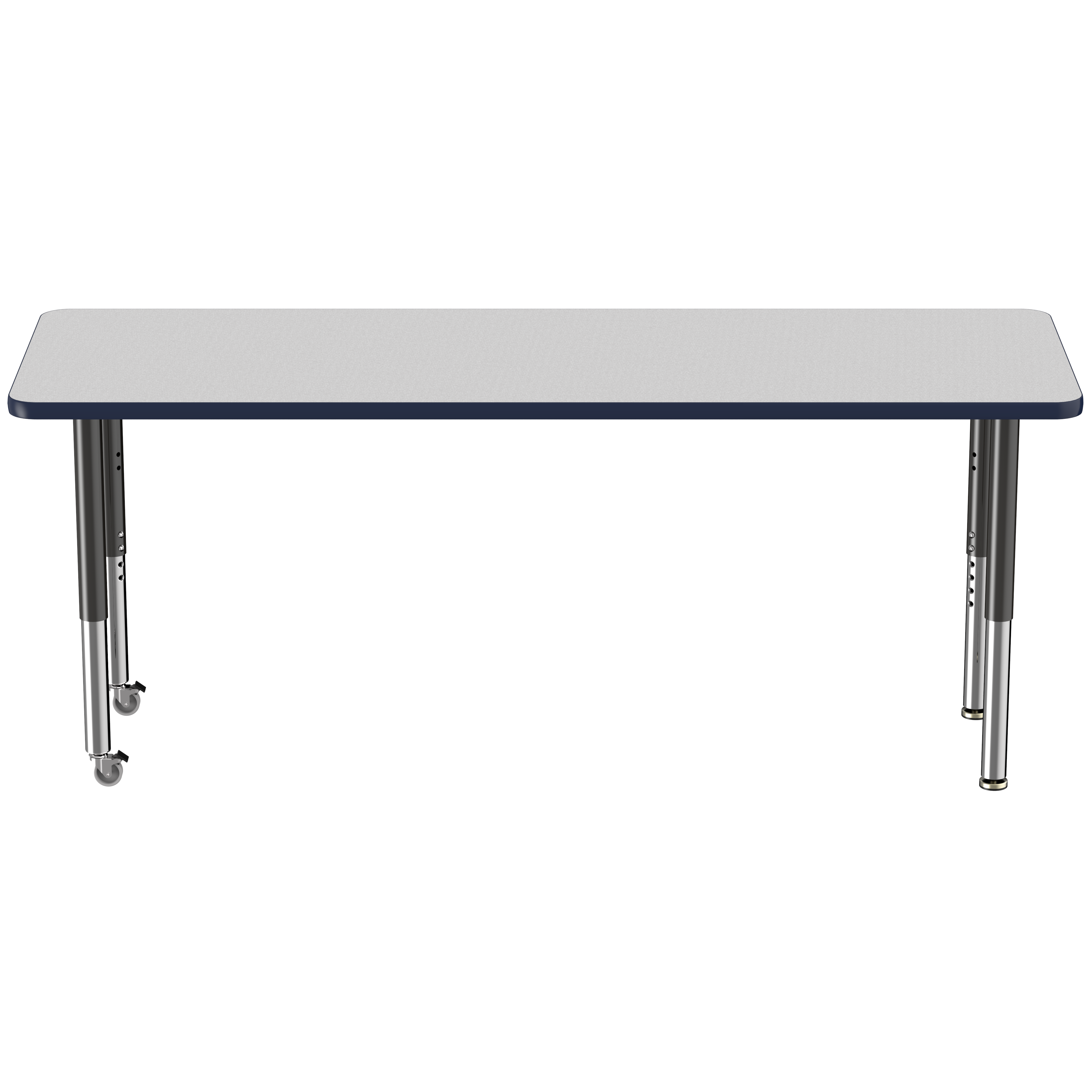 24" x 72" Rectangle T-Molding Activity Table with Adjustable Super Legs - Gray/Navy/Black