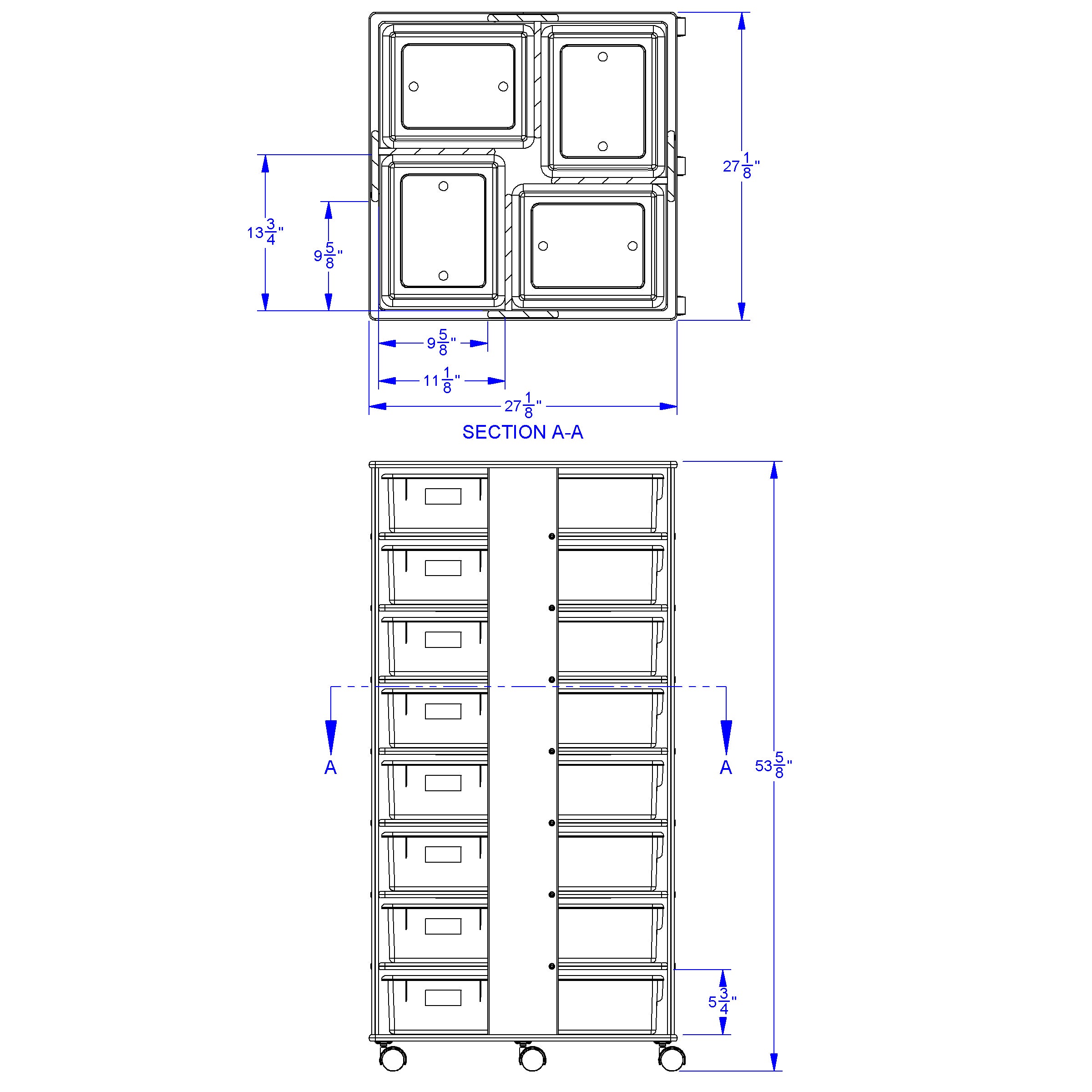 Jonti-Craft® 32 Tub Tower - with Colored Tubs