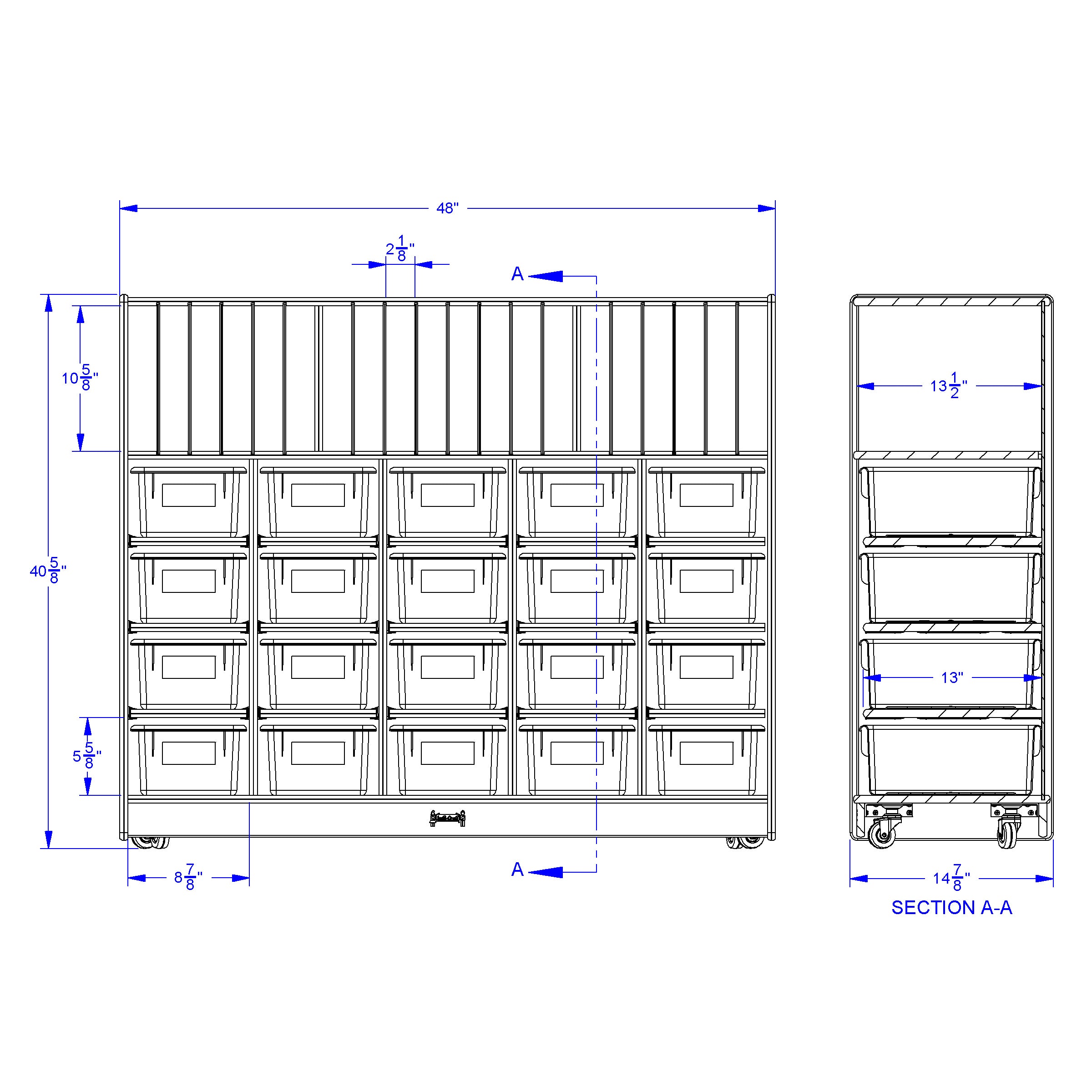 Jonti-Craft® Classroom Organizer - with Colored Cubbie-Trays