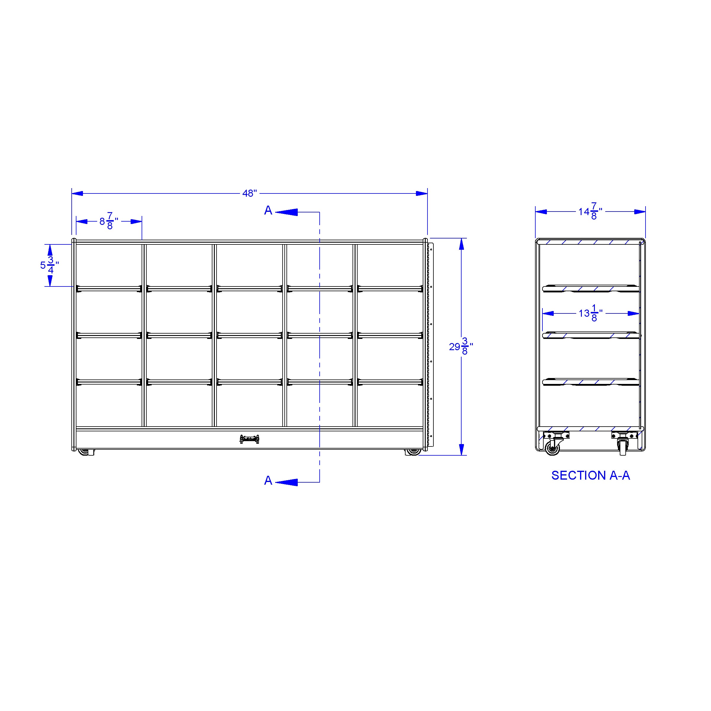 Jonti-Craft® 20 Cubbie-Tray Fold-n-Lock - with Clear Trays